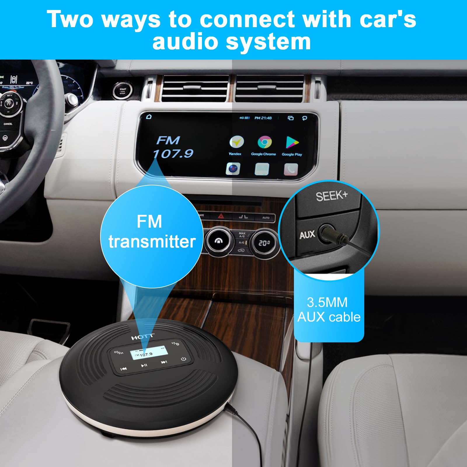 Cd Player Portable With Bluetooth Walkman Bluetooth Cd Player With Fm Transmitter Touch Button And Lcd Display,Rechargeable Disc