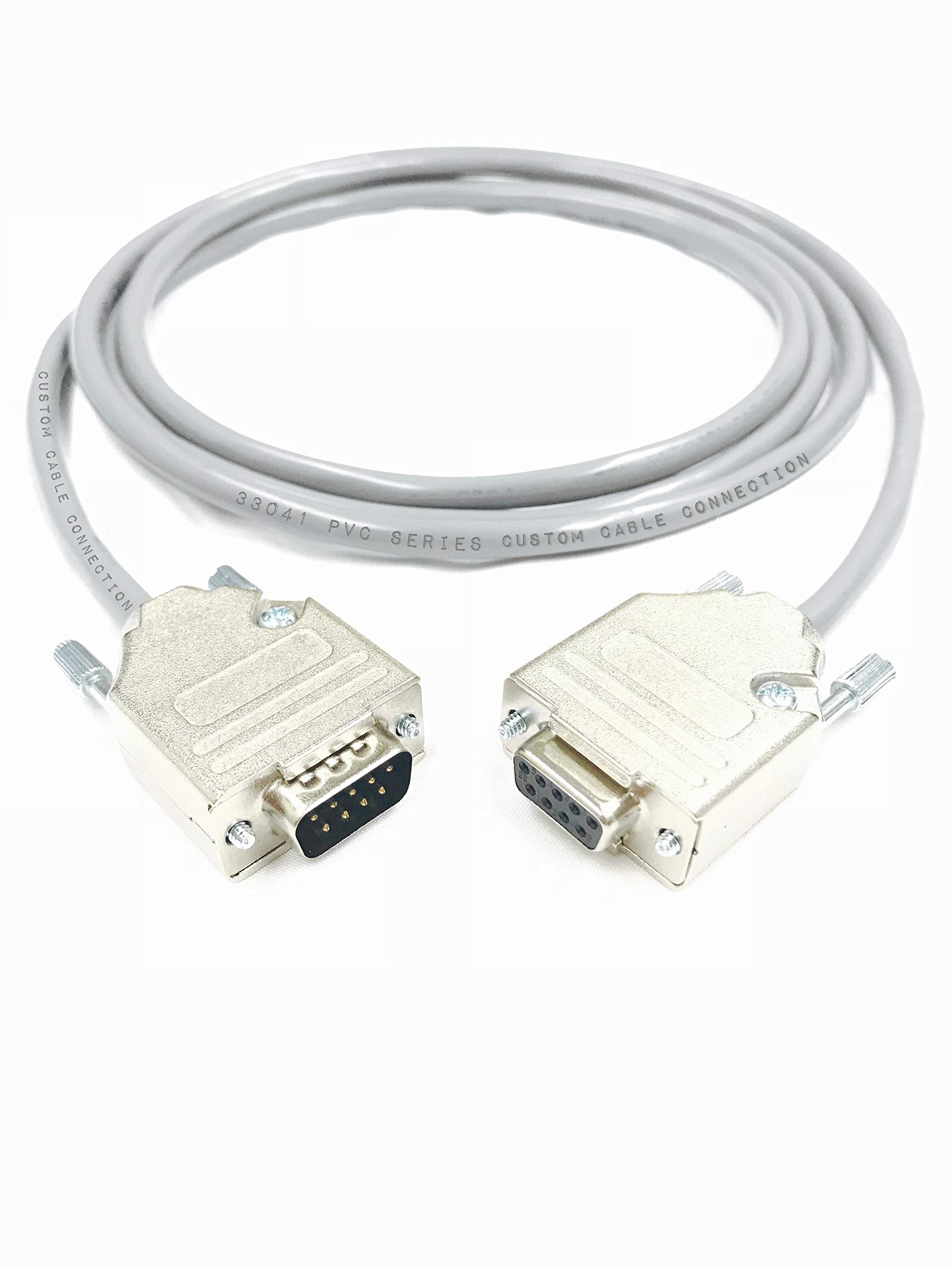 1 Foot Db9 Male To Female Rs232 Extension Serial Cable   24 Awg With Grey Pvc Jacket   Made In Usa By Custom Cable Connection