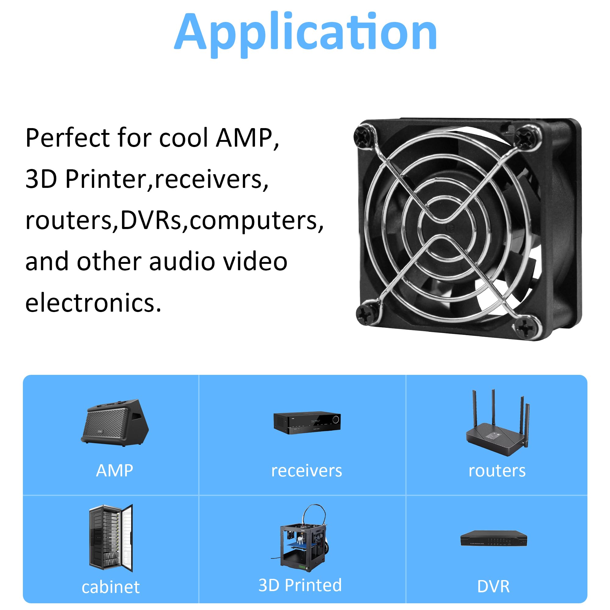 60Mm 12V Dc Cooling Fan   Panomounts Cf6025 High Airflow 60Mm 25Mm 12V 2Pin Amp Fans For Car Audio Vent Cooling Fan Low Noise 5600Rpm 2 Pack