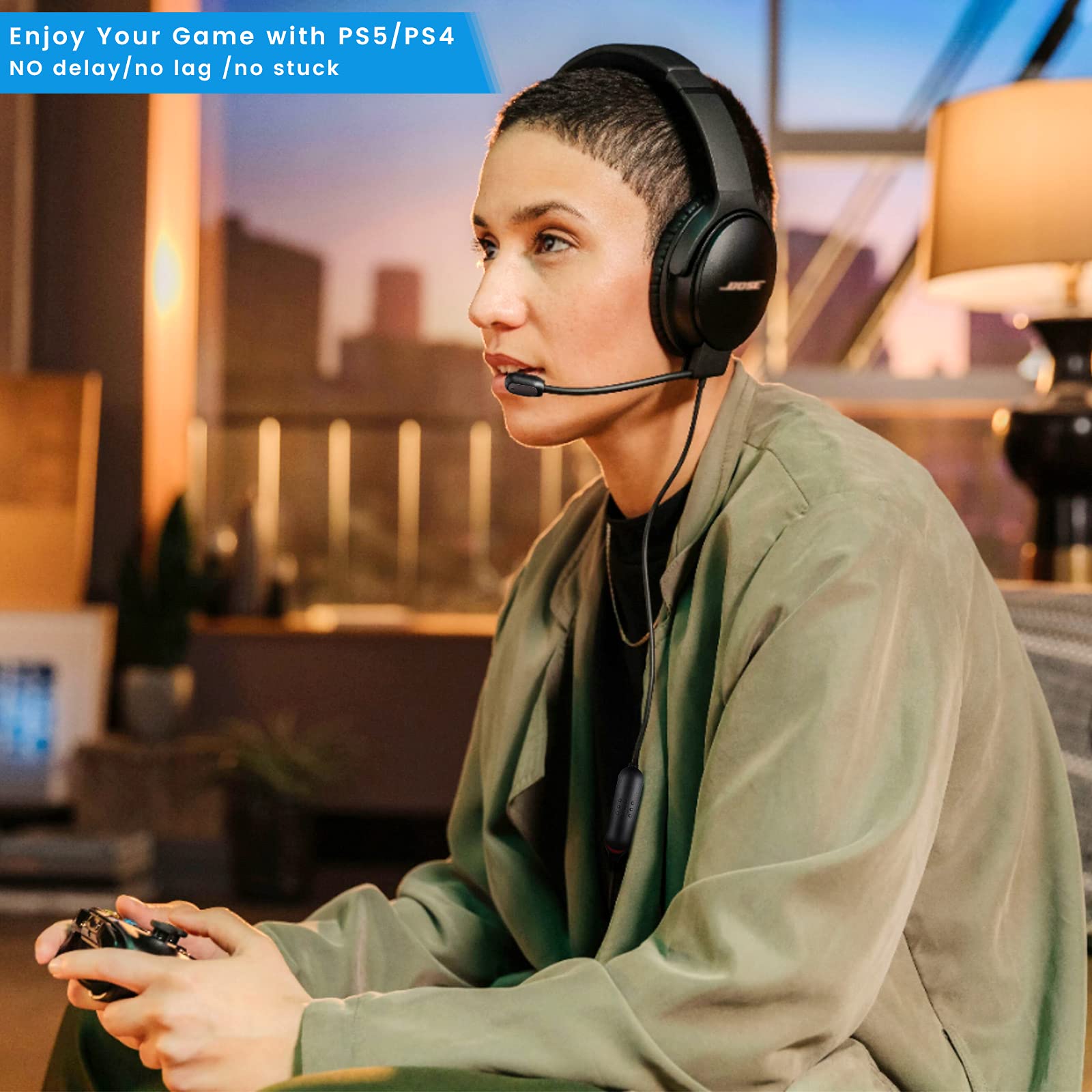 Detachable Mic Replacement For Bose Quietcomfort 35 Ii(Qc35 Ii) & Quiet Comfort 35(Qc35) Headphones, Boom Gaming Microphone With