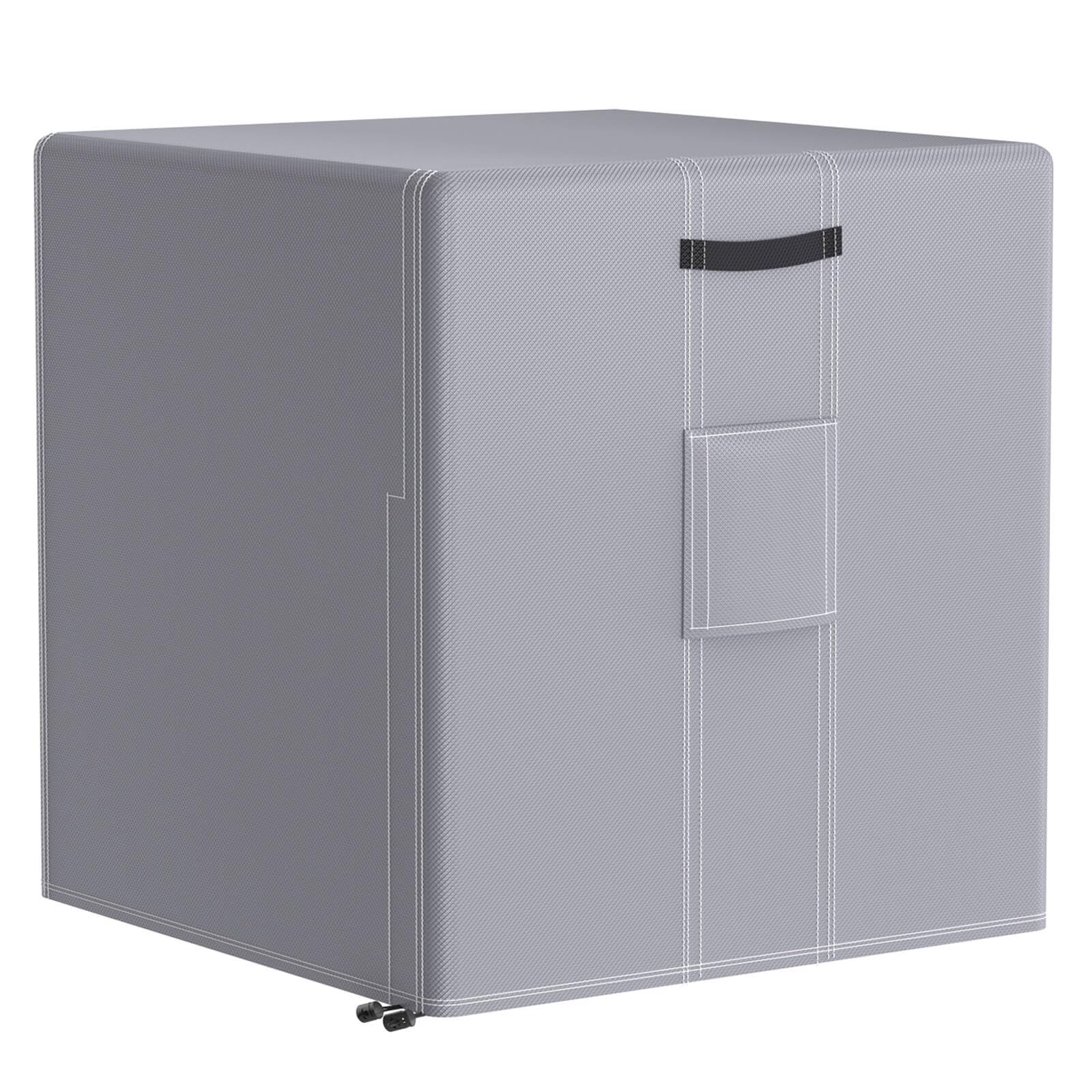 Brosyda Central Large Air Conditioner Cover For Outside Units, Waterproof & Windproof Outdoor Ac Units Cover Gray (24''X24''X30'
