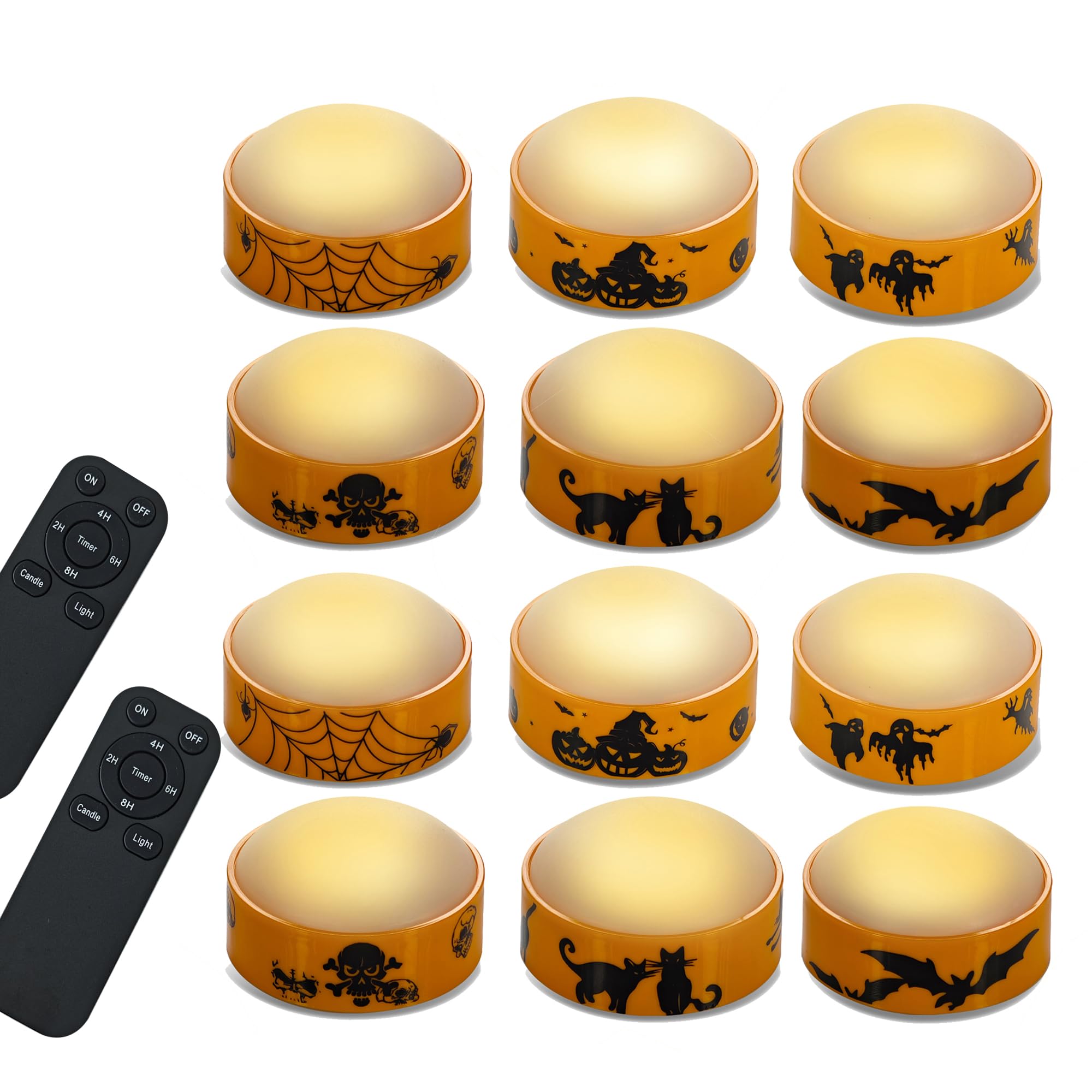 Candle Choice Halloween Led Pumpkin Lights With Remote Timer Bright Flickering Battery Operated Jack O Lantern Electric Flameles