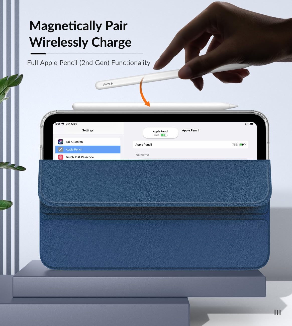 MoKo Case Fit New iPad Mini 7 (A17 Pro) 2024, iPad Mini 6th Generation Case 2021 (8.3 inch), iPad Mini 6 Case, Soft TPU Translucent Frosted Back Cover Case for iPad Mini 7th, Dark Sea Blue