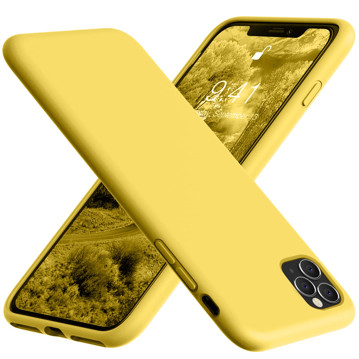 Vooii For Iphone 11 Pro Case, Soft Liquid Silicone Slim Rubber Full Body Protective Iphone 11 Pro Case Cover (With Soft Microfib