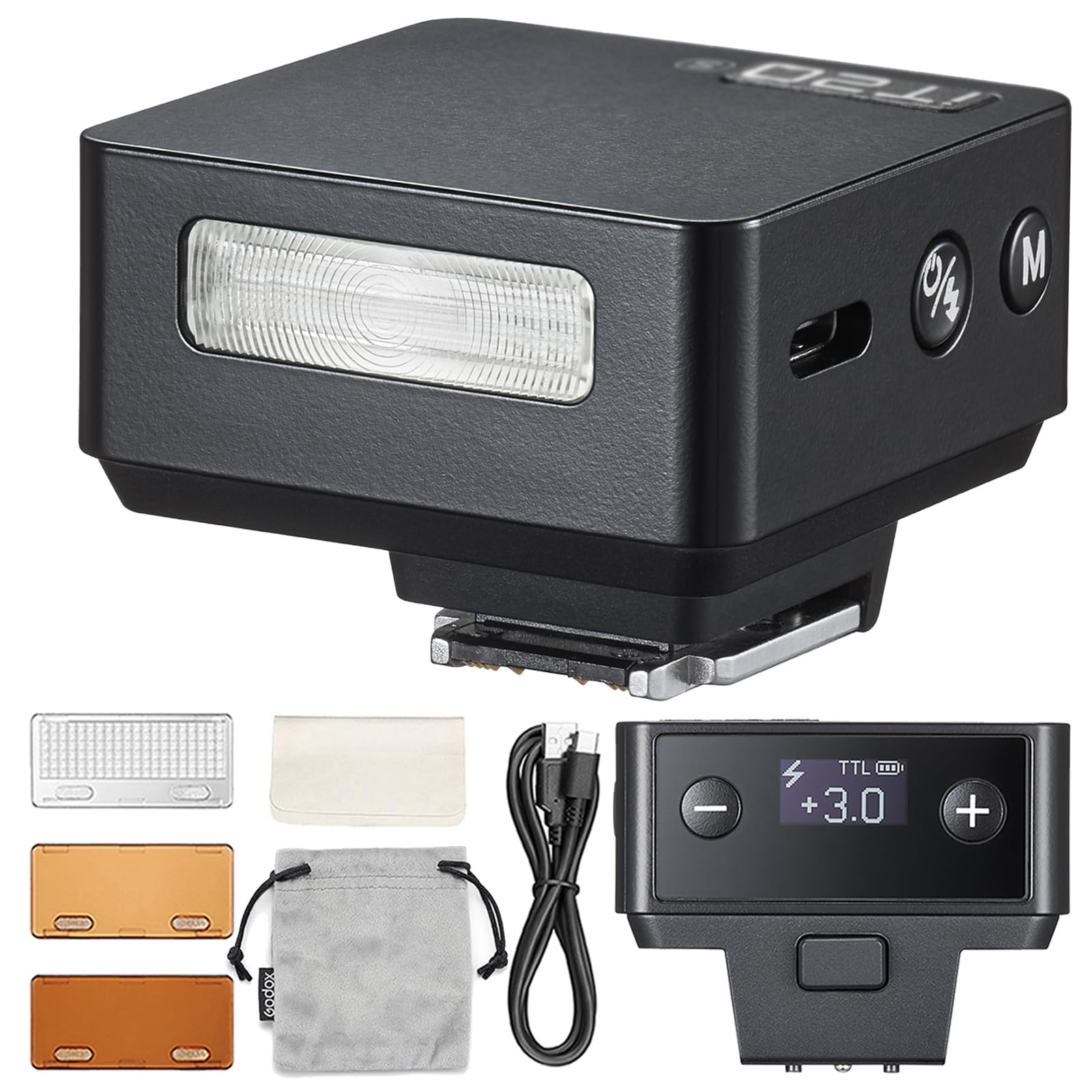 Godox iT20 iT20-F Flash for Fujifilm, Mini TTL Flash with Intuitive Screen, 1.5s Recycle, 700 Full Power Flashes, USB-C Charge,