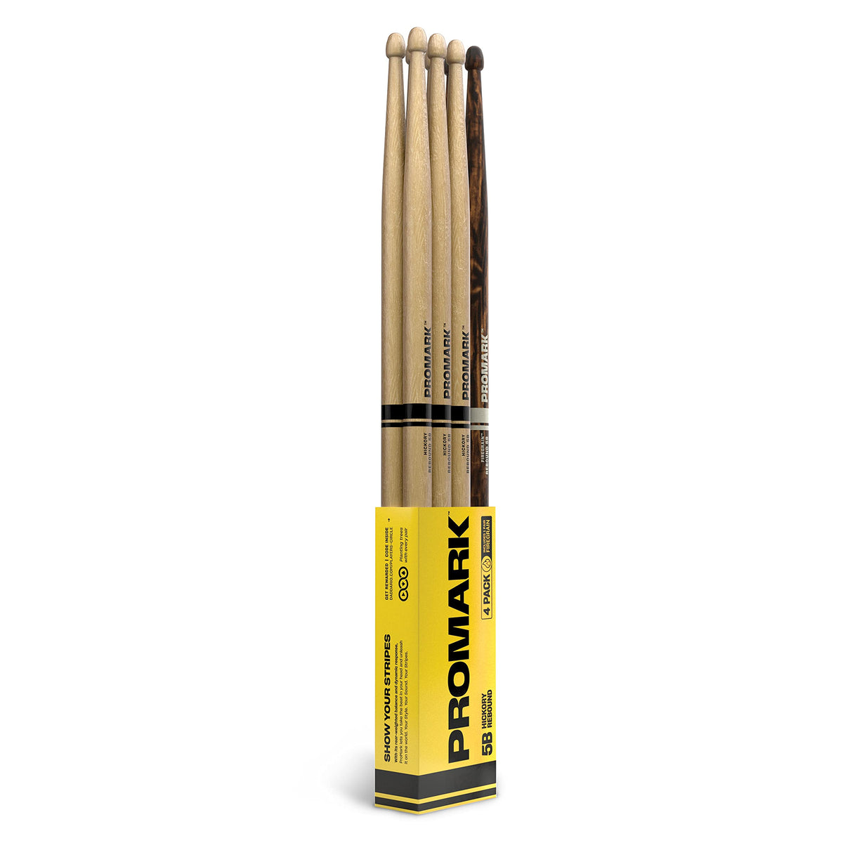 Promark Drum Sticks - 5B Drumsticks - Rebound - Made from Hickory Wood - Drum Accessories - Acorn Tip Drum Sticks -3 Pairs of Re