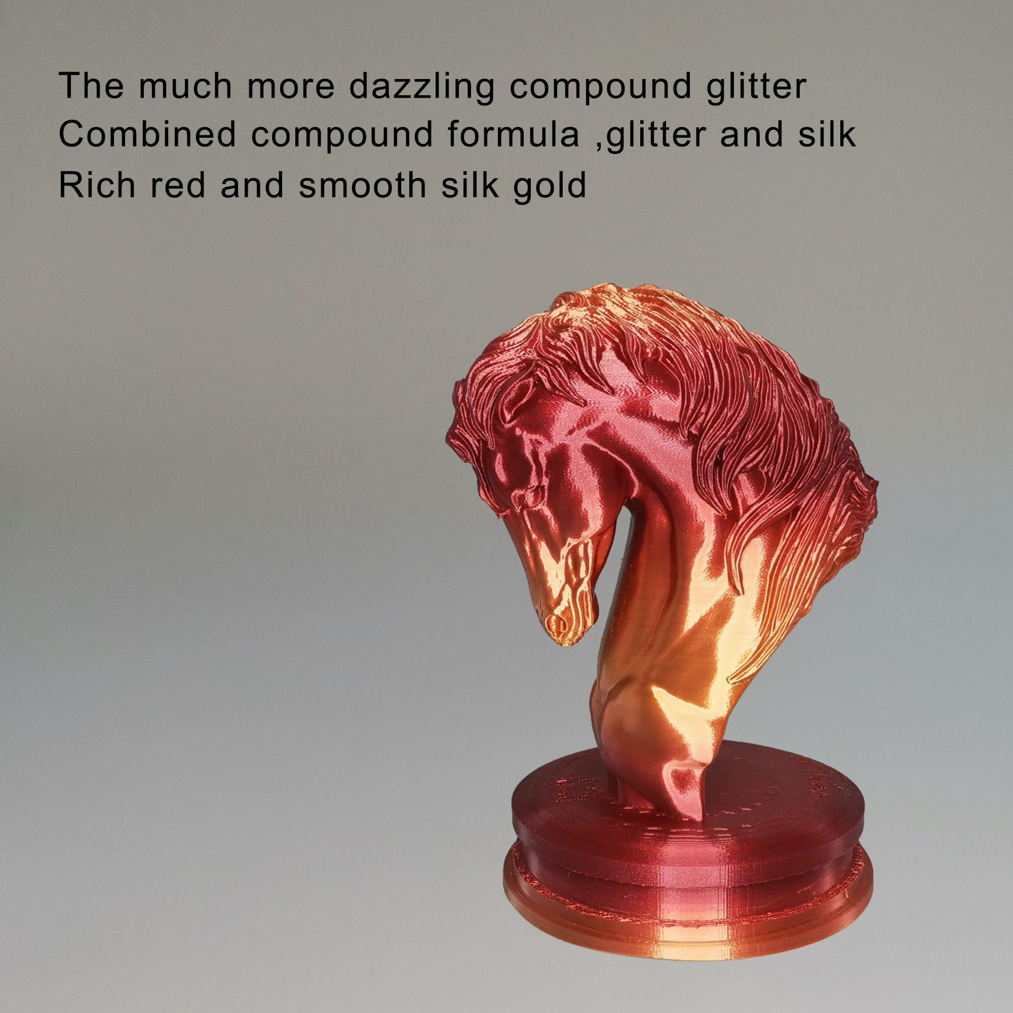 Stronghero3D Pla 3D Printer Filament 1.75Mm,Golden Fire, Silk Gold And Galaxy Red Appear At Intervals,1Kg(2.2Lbs) Accuracy +/ 0.