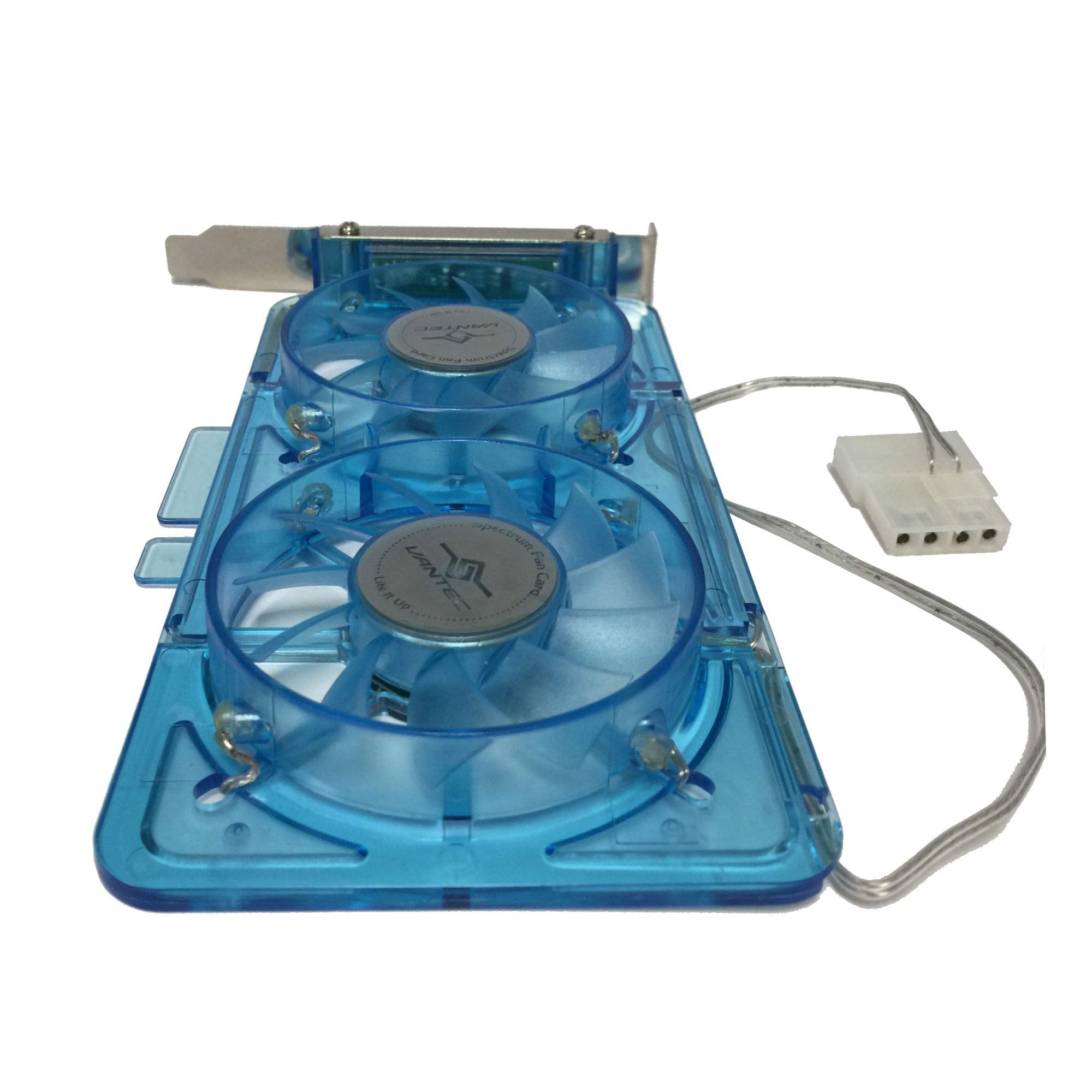 Vantec Sp Fc70 Bl Spectrum System Fan Card With Dual Adjustable 70Mm Uv Led Fans (Blue), 195X92X20Mm