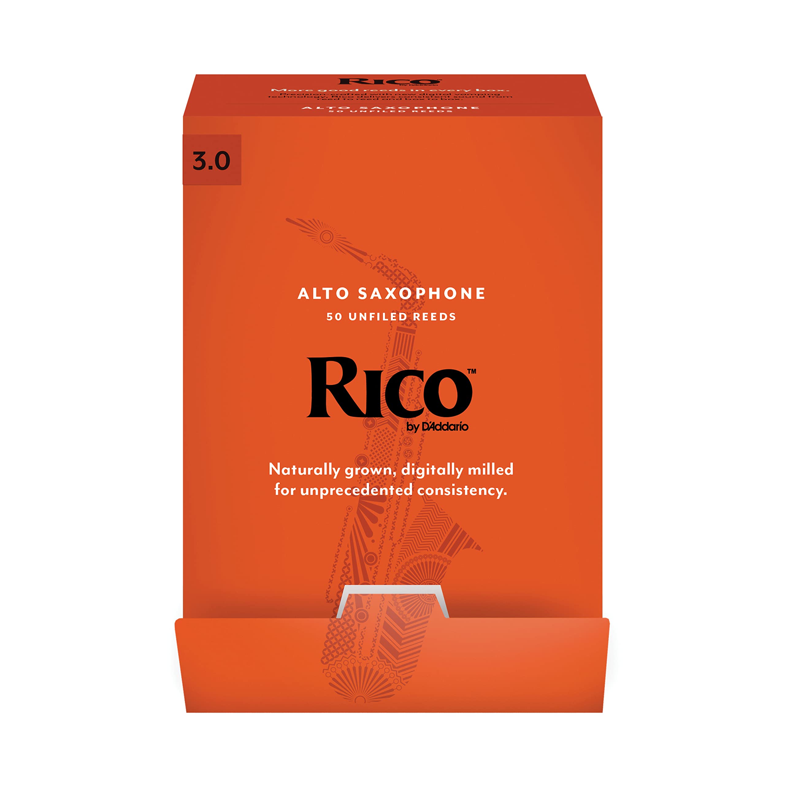 DAddario Woodwinds, Rico Saxophone Reeds, Alto Sax, RJA0130-B50, Strength 3.0, 50-Pack