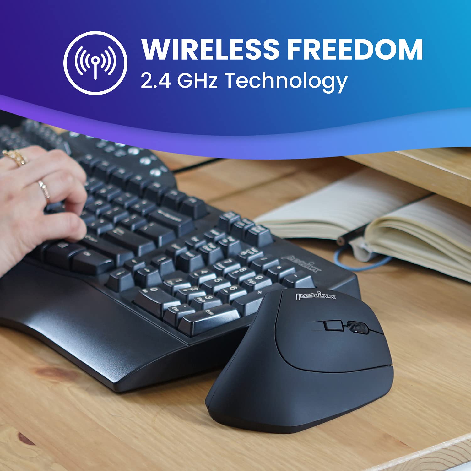 Perixx Perimice 715Ii Wireless Ergonomic Vertical Mouse   2.4 G   800/1200/1600 Dpi   Right Handed Natural Ergonomic Vertical De