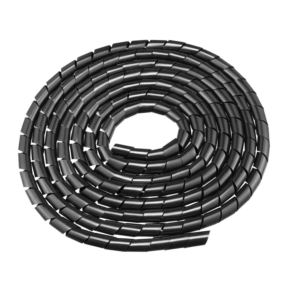 Uxcell Spiral Cable Wrap Wire Cord Wraps 5/8 Inch X 13Ft Black Pe Polyethylene Flexible Tubing For Computer Wire