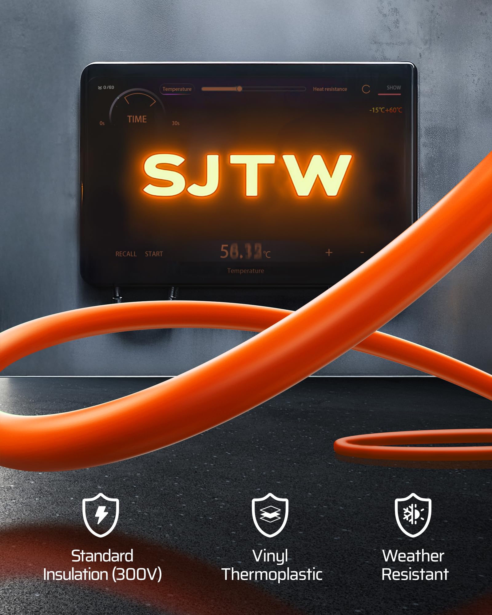 Dewenwils 30Ft Retractable Extension Cord Reel, 16/3C Sjtw Heavy Duty Power Cord, Lighted Triple Outlets, 10A Circuit Breaker, L