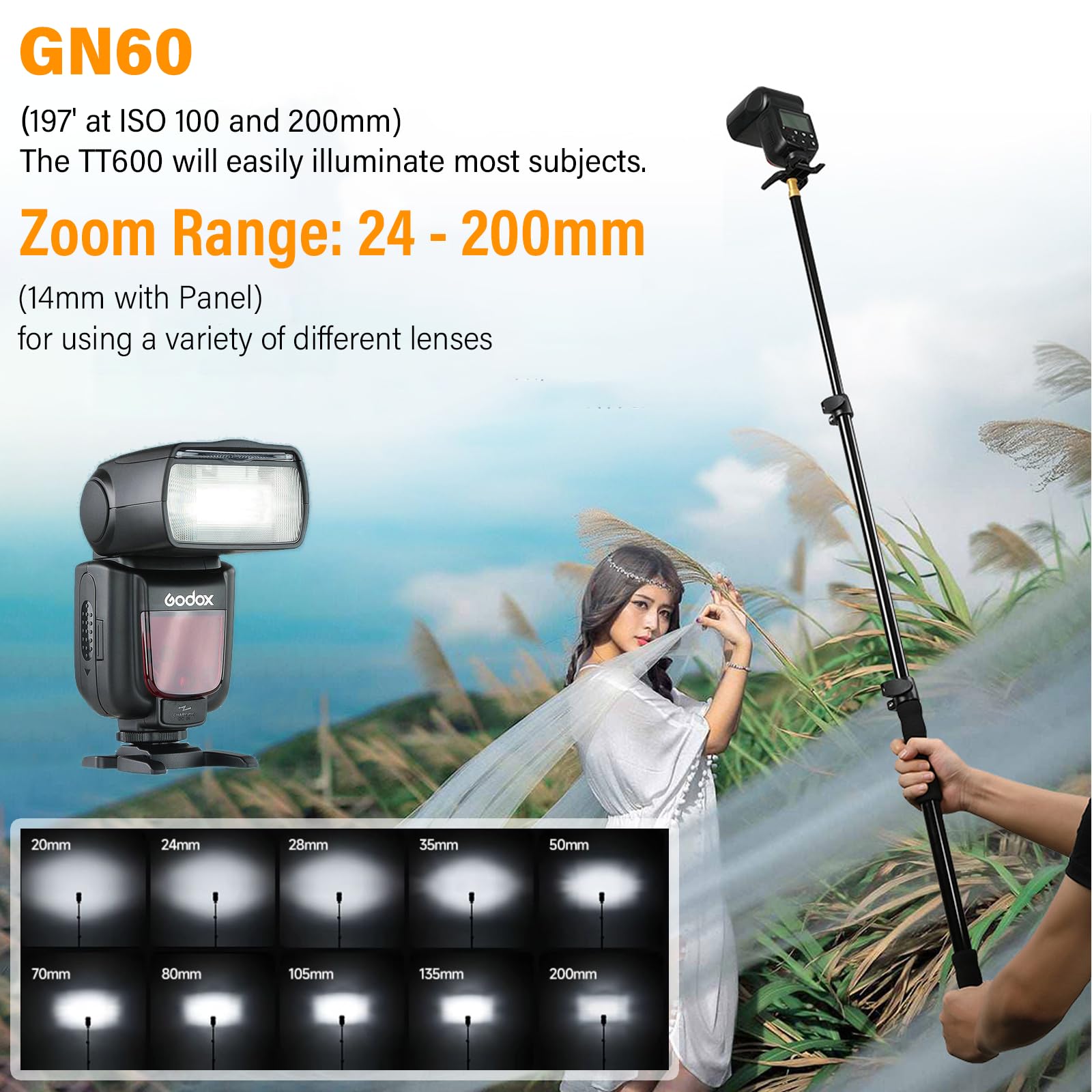 Godox Tt600S 2.4G Wireless Camera Flash Speedlite With Diffuser, Master Slave Off Gn60 Manual Flash, Support Hss When Paired Off