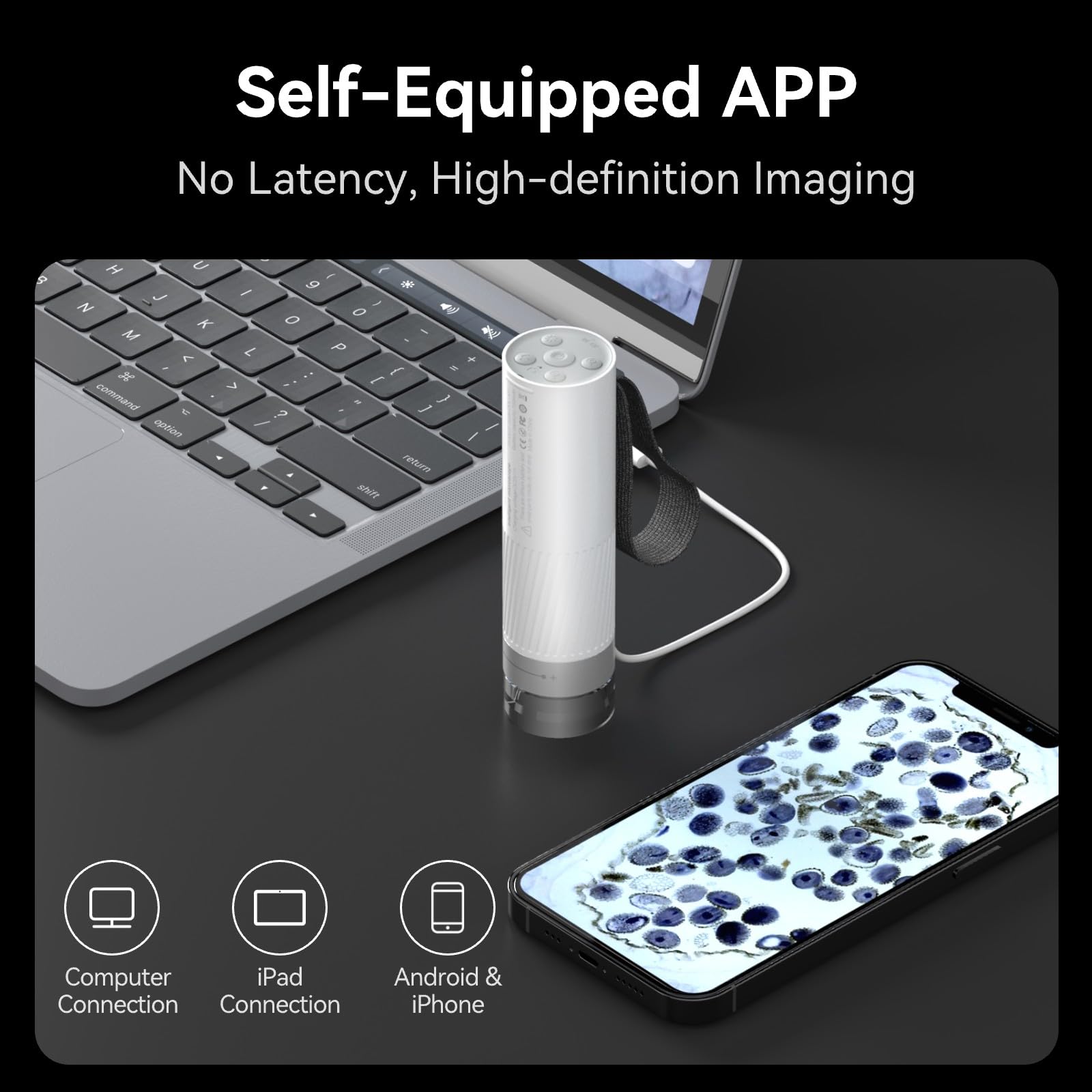 Mini Pocket Microscope For Kids Adults, Kids Microscope, Handheld Wireless Digital Microscope With Adjustable Led Lights Portabl