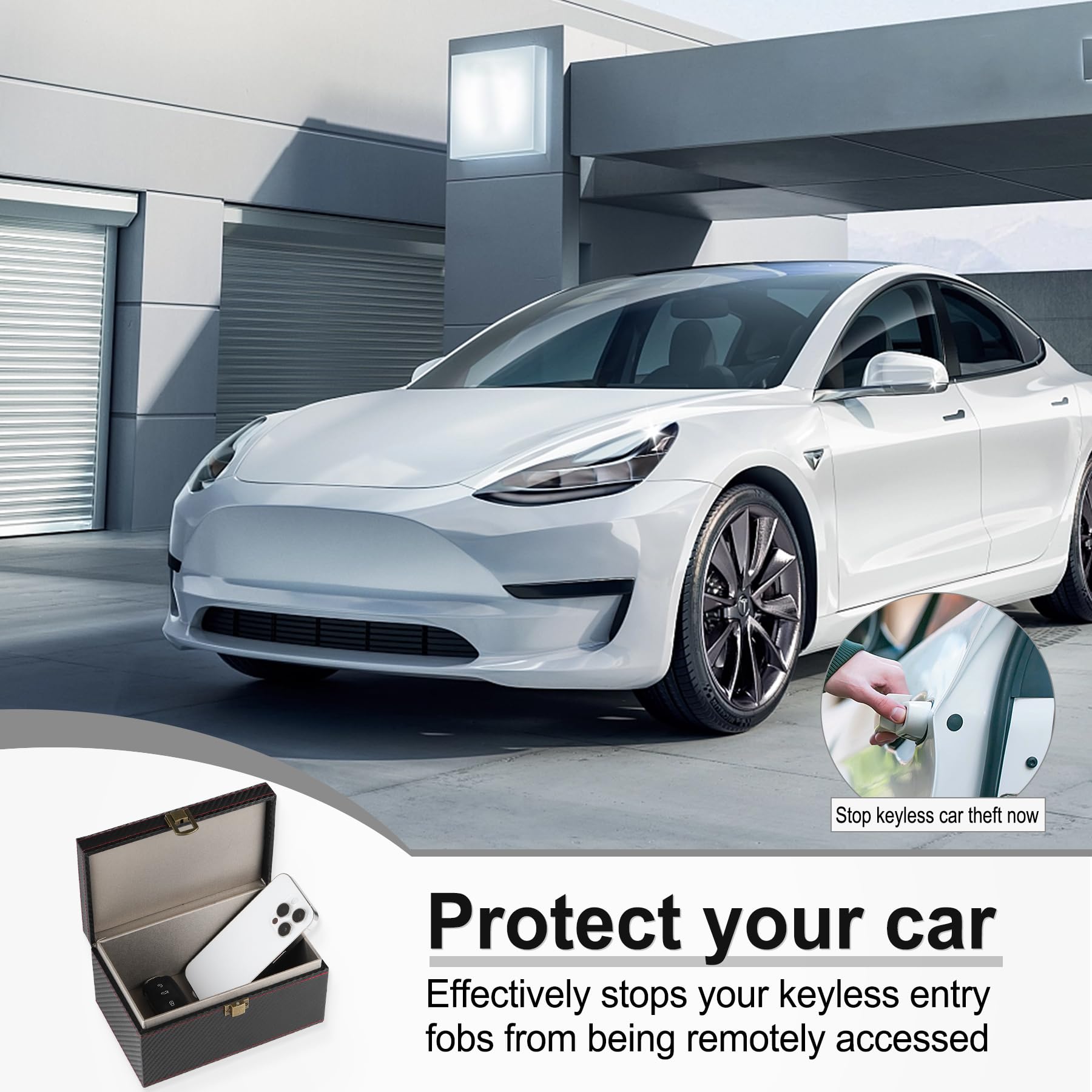 Amiss Faraday Box Signal Blocking Box For Car Key, Faraday Key Fob Protector Rfid Blocking Cages, Keyless Entry Car Protector Fa