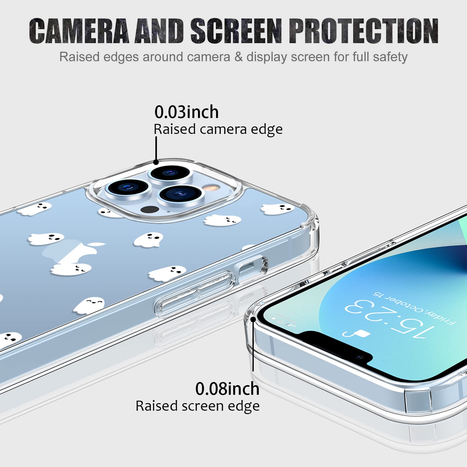 Luhouri Designed For Iphone 13 Pro Max Case With Screen Protector - Slim Fit, Sturdy Clear Acrylic Cover For Women And Girls - P