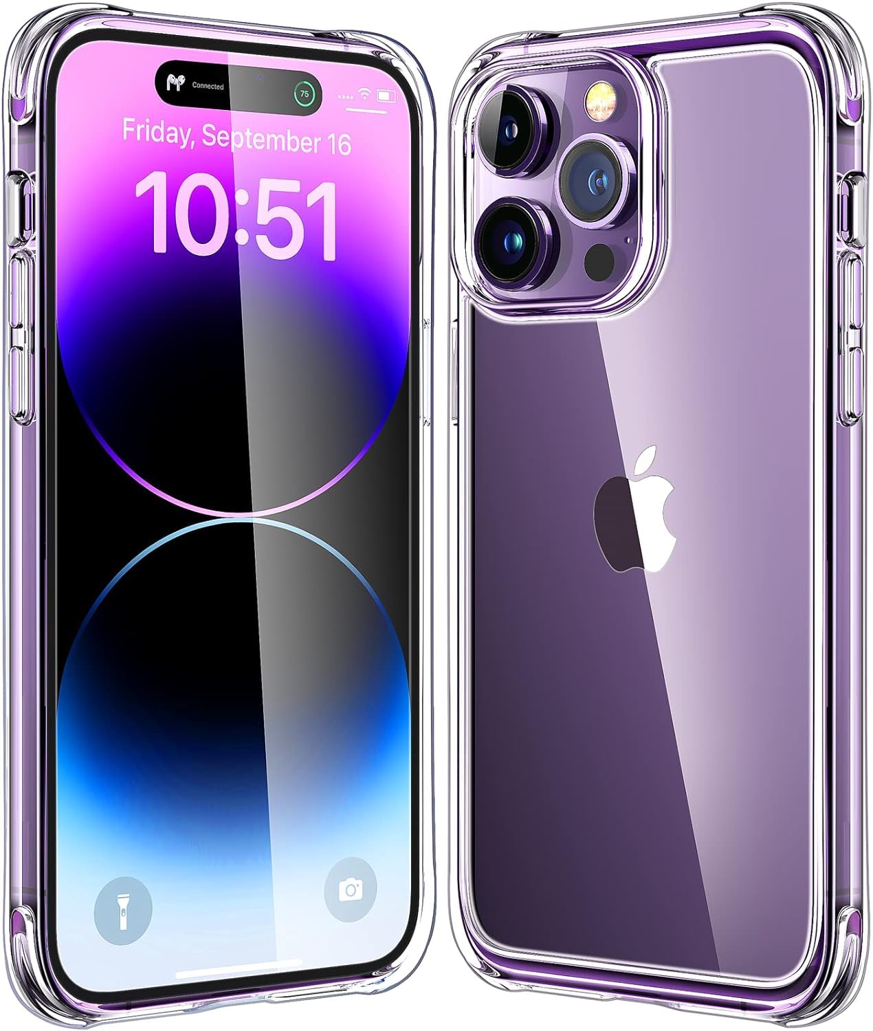 Mkeke for iPhone 14 Pro Case Clear, [Military Grade Protection] [Not Yellowing] Shockproof Acrylic Phone Case for Apple iPhone 1