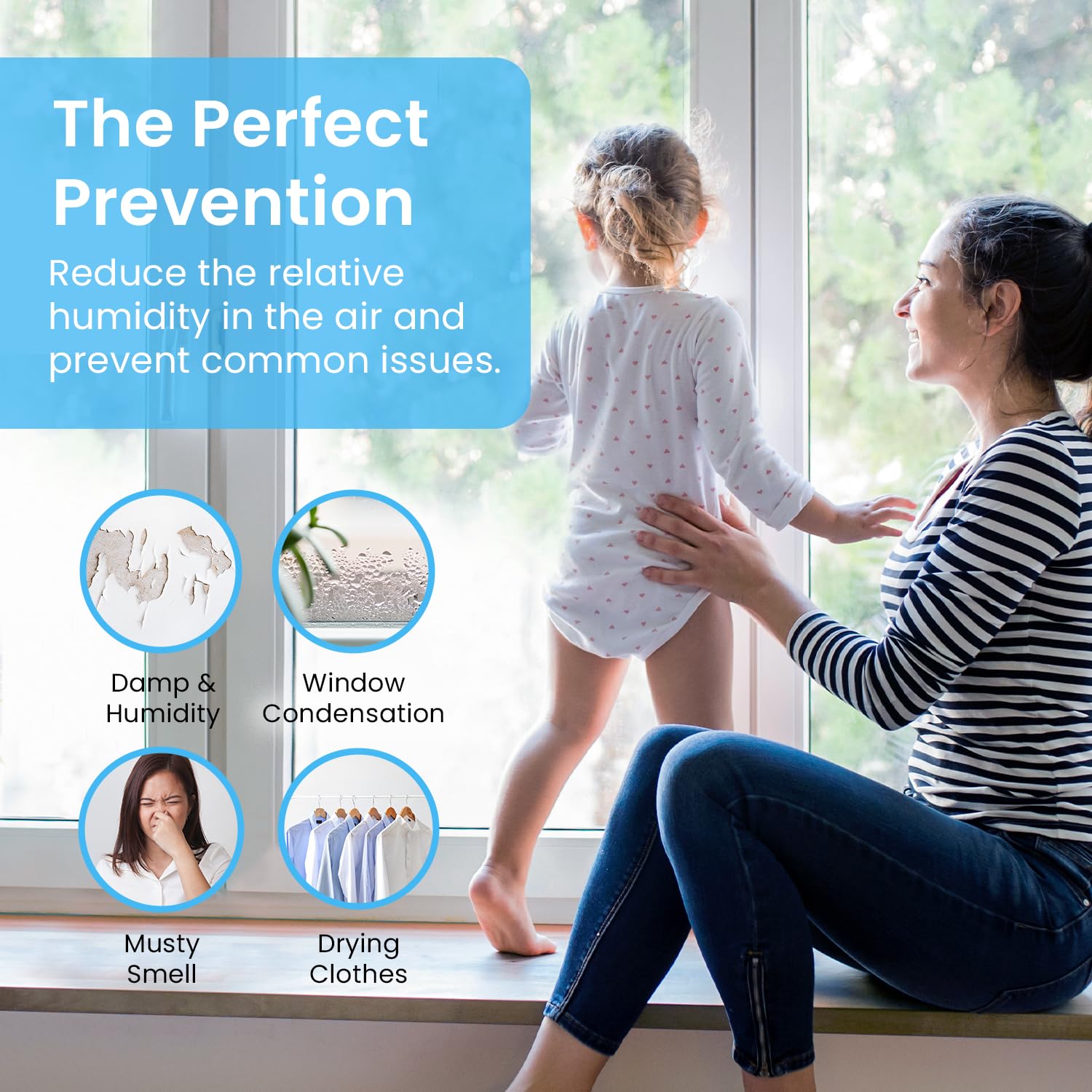 Pro Breeze 16oz Electric Mini Dehumidifier - Compact, Energy Efficient, No Noise for Home, Kitchen, Bathroom, RV, Office, White