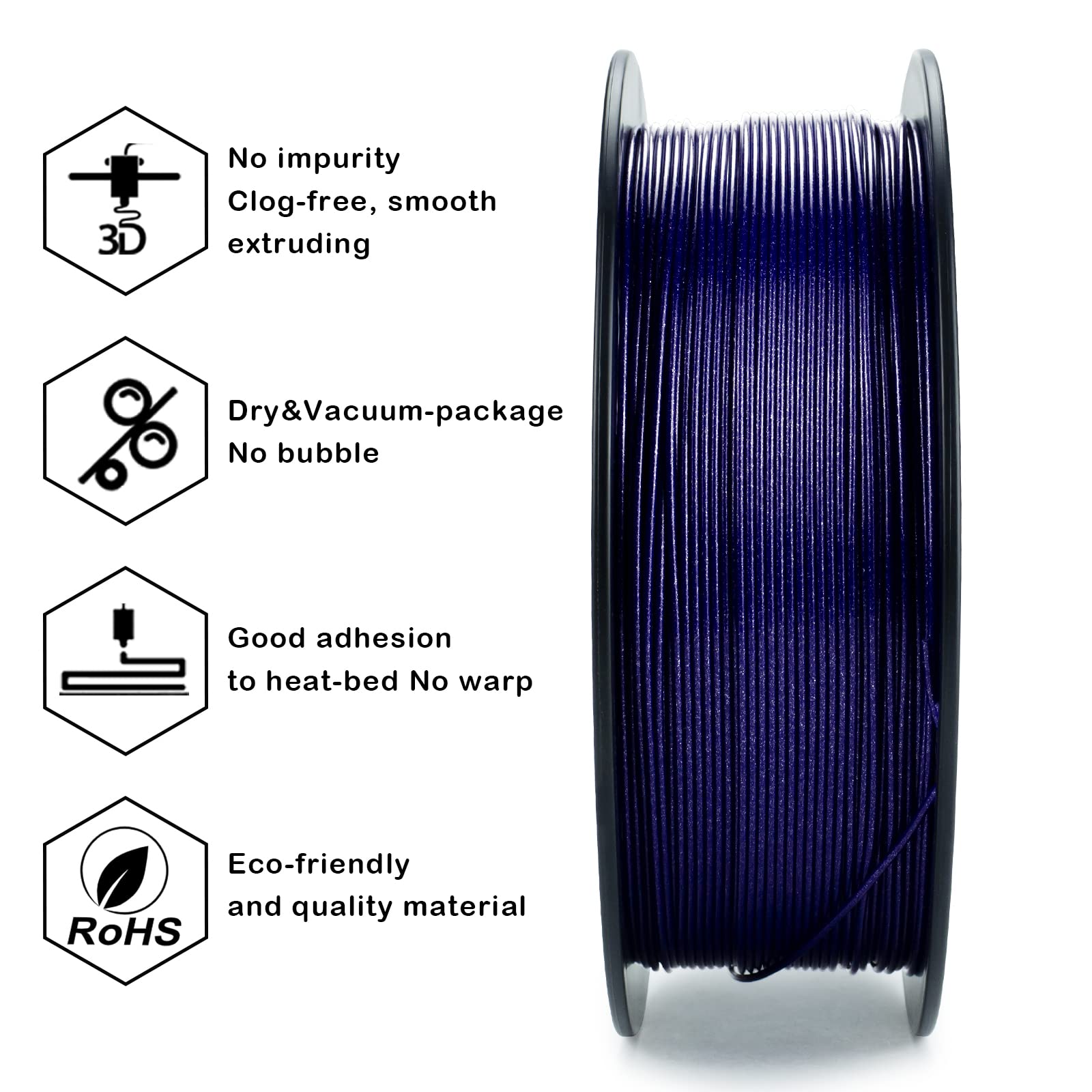 Ziro Shiny Sparkle Pla Filament With Glitter, Shining 3D Printer Pla Filament 1.75Mm, Diamond Series Colorful Spool 1Kg, Neatly