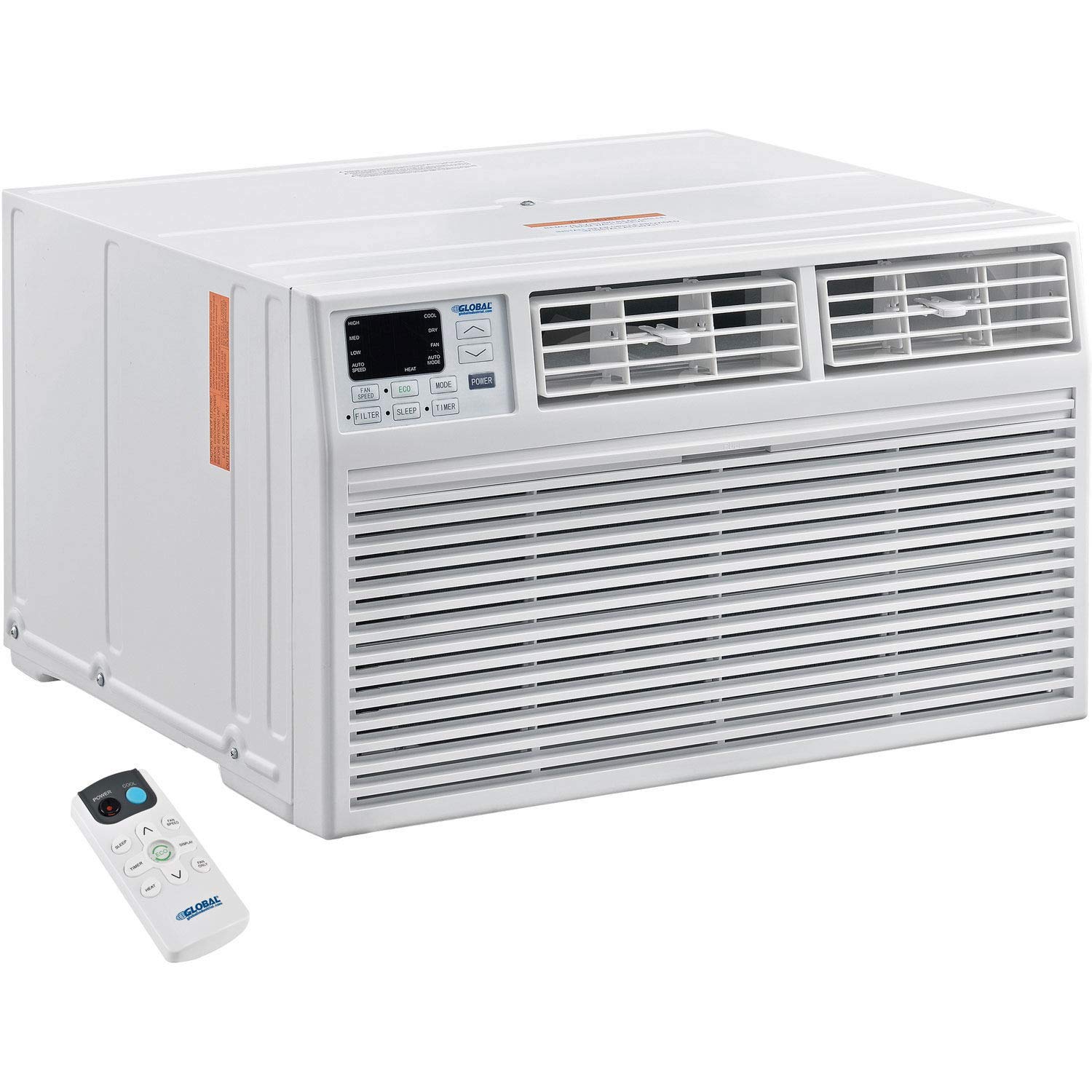Global Industrial 12,000 BTU Through The Wall Air Conditioner, Cool with Heat, 208/230V