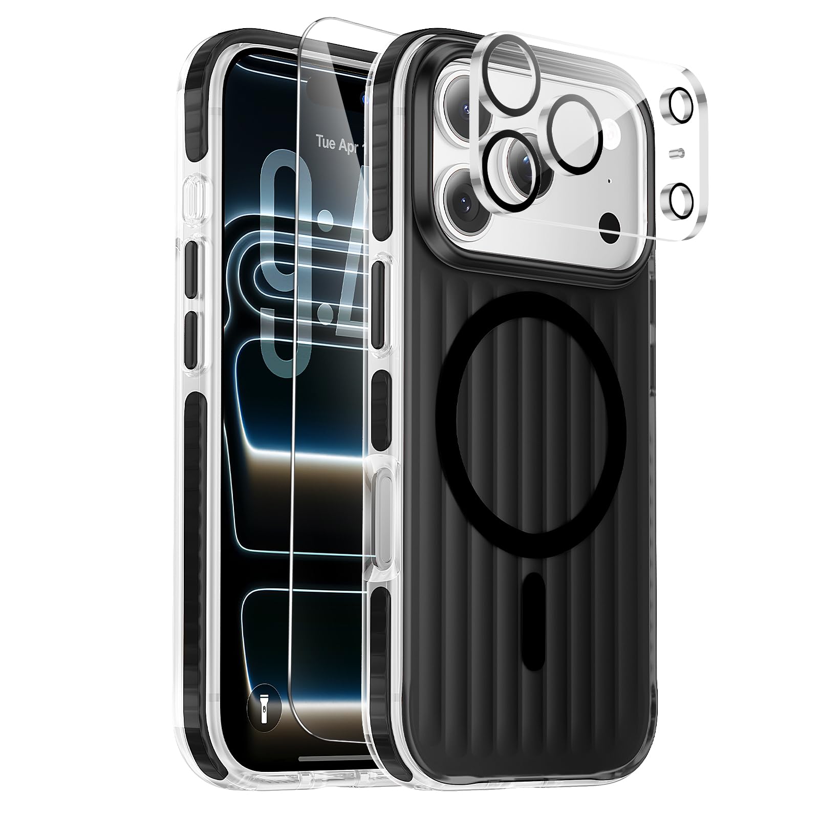 Magnetic Cooling Case for iPhone 17 Pro Max, with Air Vortex Heat Dissipation Technology, Anti-Fingerprint, Fit for MagSafe, Mil