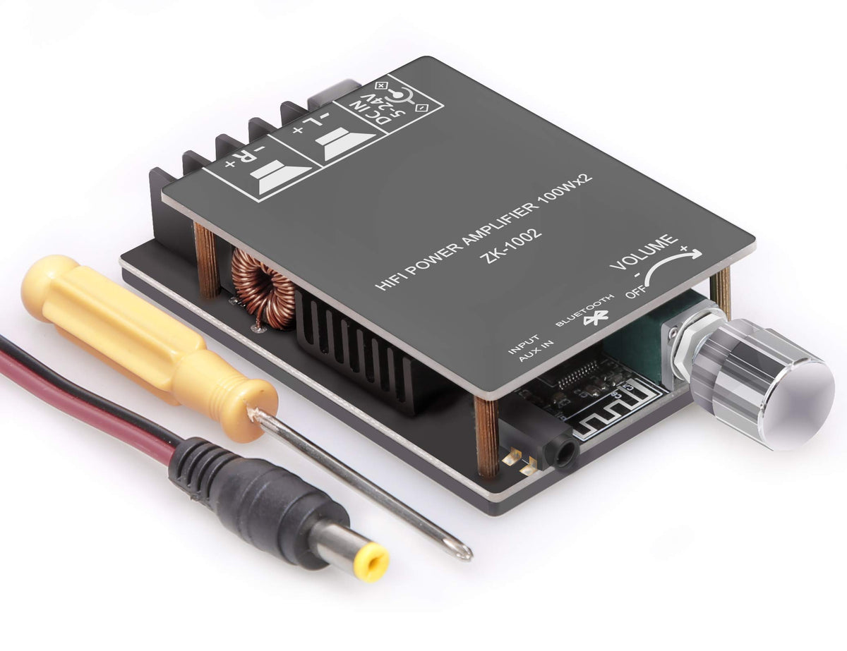 Zk 1002 Bluetooth Amplifier Board With Tpa3116D2 Chip Bluetooth And Aux Input Dc: 5 24V
