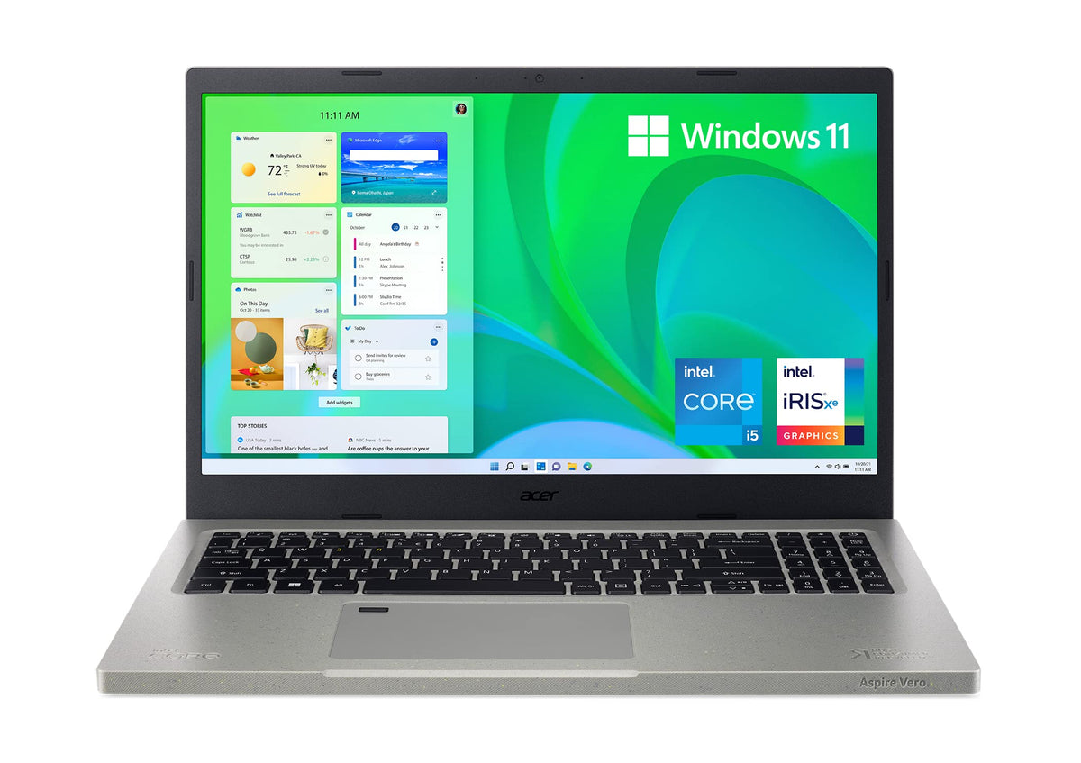 Acer Aspire Vero Av15 51 5155 Green Pc | 15.6'' Fhd Ips 100% Srgb Display | 11Th Gen Intel Core I5 1155G7 | Intel Iris Xe Graphi