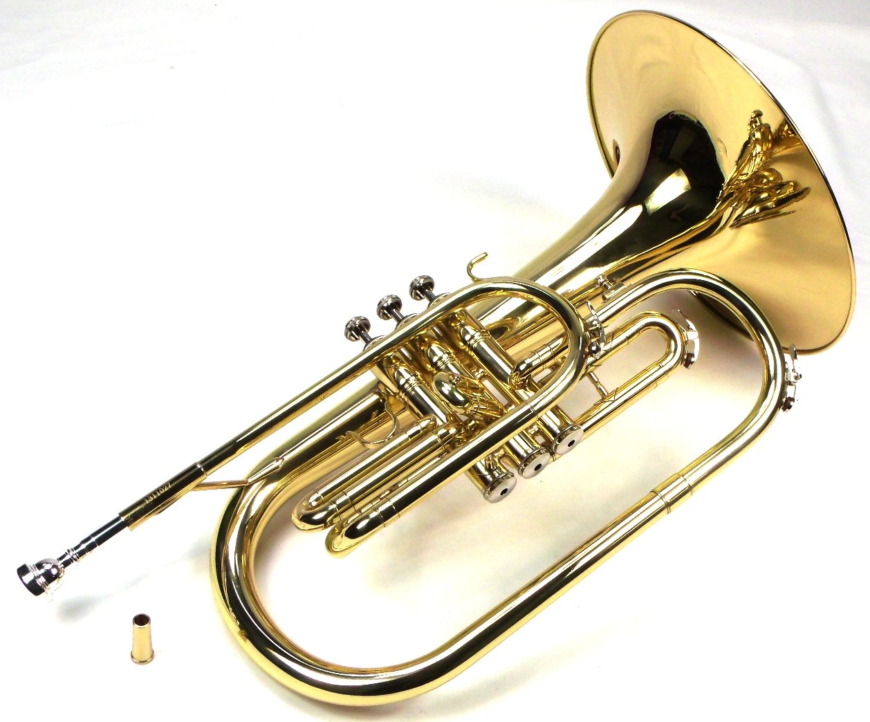 Moz Advanced Monel Pistons Marching Mellophone Key Of F With Case And Mouthpiece Gold Lacquer Finish