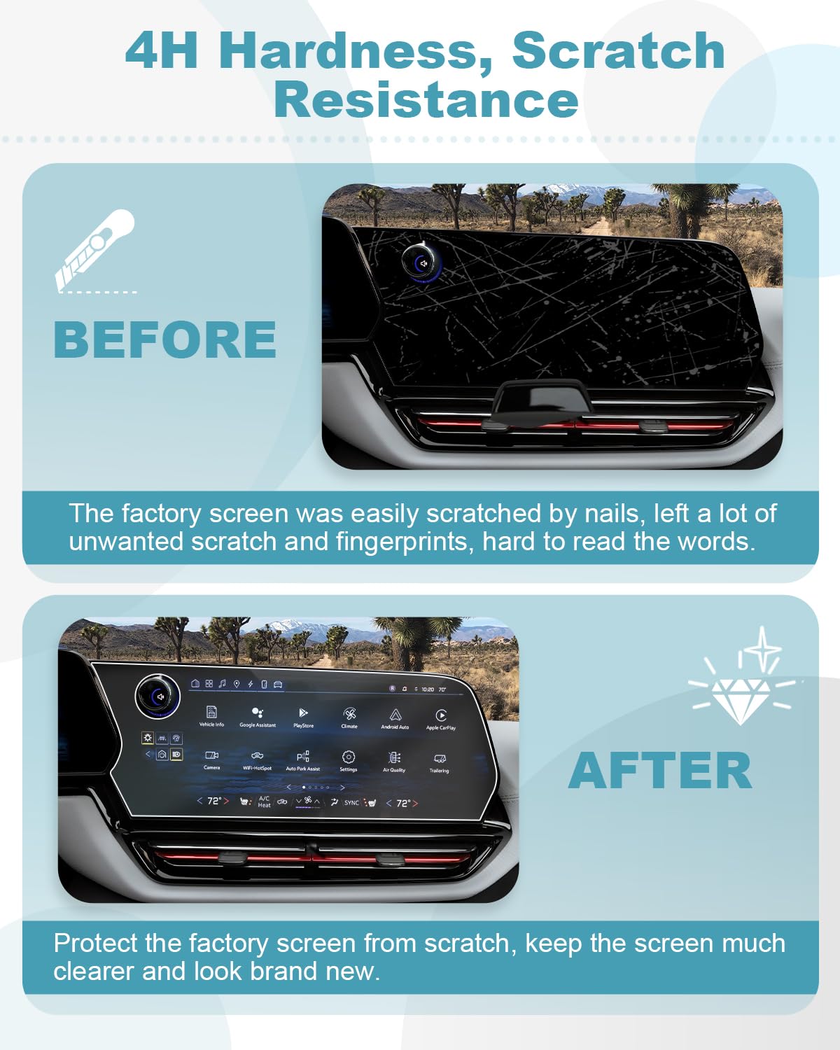 Cdefg 4 Pack For 2024 2025 Chevy Blazer Ev/ 2024 2025 Chevrolet Traverse/ 2024 2025 Equinox Ev Screen Protector For 2024 2025 Blazer Ev/Traverse/ 2024 Equinox Ev Accessories Screen Protector