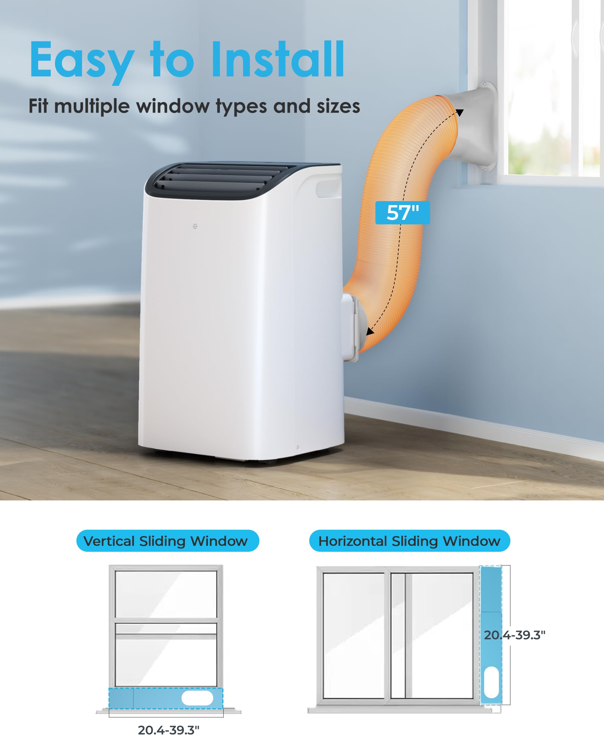 12000 Btu Portable Air Conditioner, 5-In-1 Quiet Portable Ac With Cool, Heat, Dry, Fan, Sleep Modes, Remote, Auto-Swing, Air Con