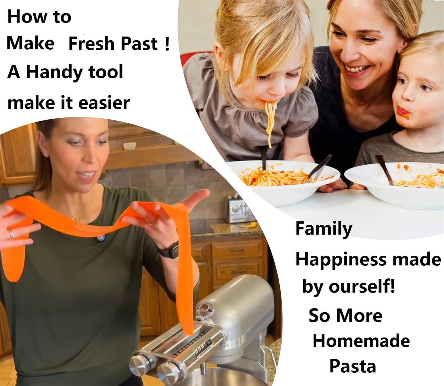 Favorkit Pasta Maker Attachment 3 In 1 Set Compatible For Kitchenaid Mixers Plus Hub Knob Screw Accessory Included Pasta Sheet R