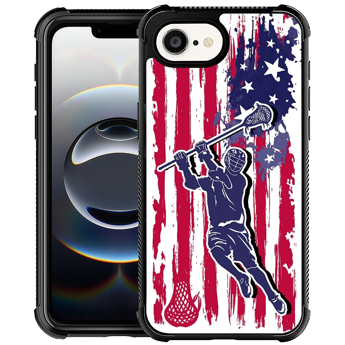 Deaorew for iPhone 16E Case | Classic Slim Cover Design | Lacrosse American Flag