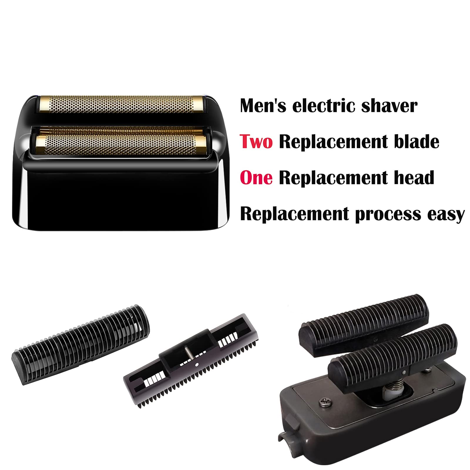 2 Pack Shaver Replacement Foil And Cutters Compatible With Babylisspro Double Fxfs2 Metal Shaver Foil Replacement,Black