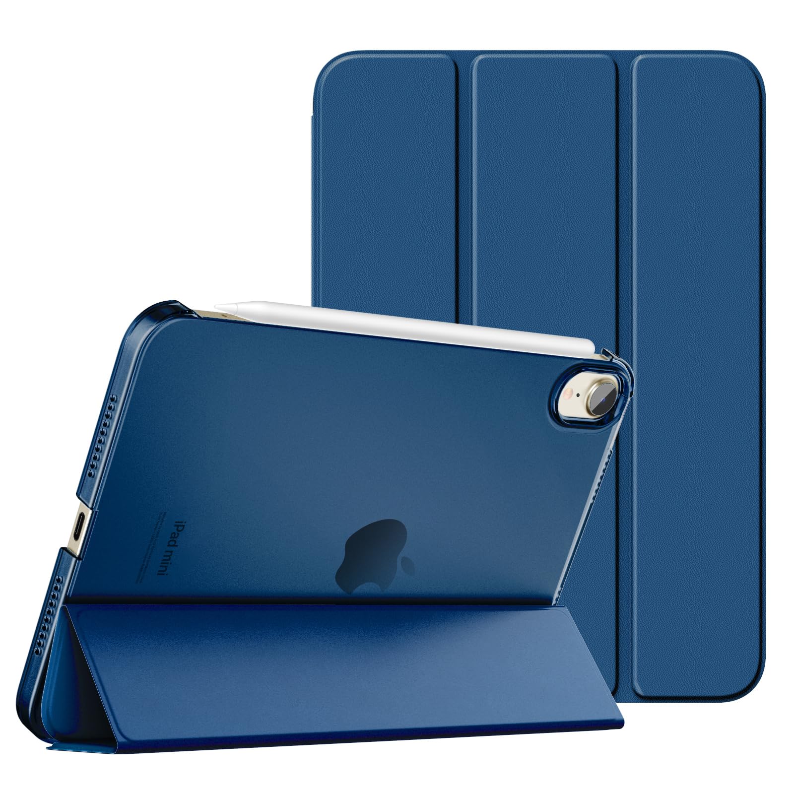 MoKo for iPad Mini 7 (A17 Pro) Case 2024,iPad Mini 6 Case 2021,8.3 inch iPad Mini 7th/6th Generation Case,Slim Lightweight Hard Back Shell Stand Cover for iPad Mini 2024 with Touch ID, Dark Sea Blue