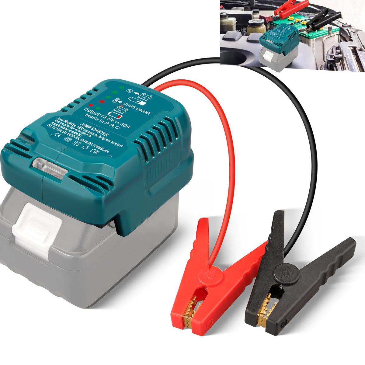 Car Jump Starters Adapter Compatible With Makita 18V Max Batteries With 11Awg Jump Kit Cable 1.2Ft 2V Portable Jump Car Starter 