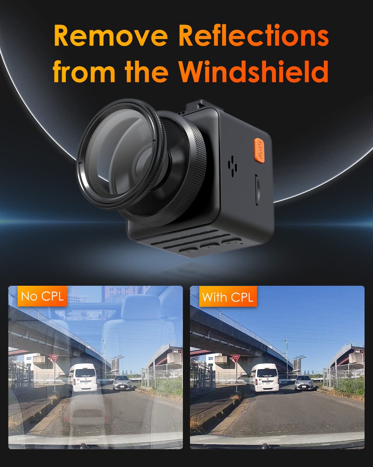 Vantrue 40Mm Ultra Slim Cpl Circular Polarizer Filter For Vantrue E1, E2, E3, E1 Lite, S1 Pro, N4 Pro, N5, N2X Dash Cam, Reduce