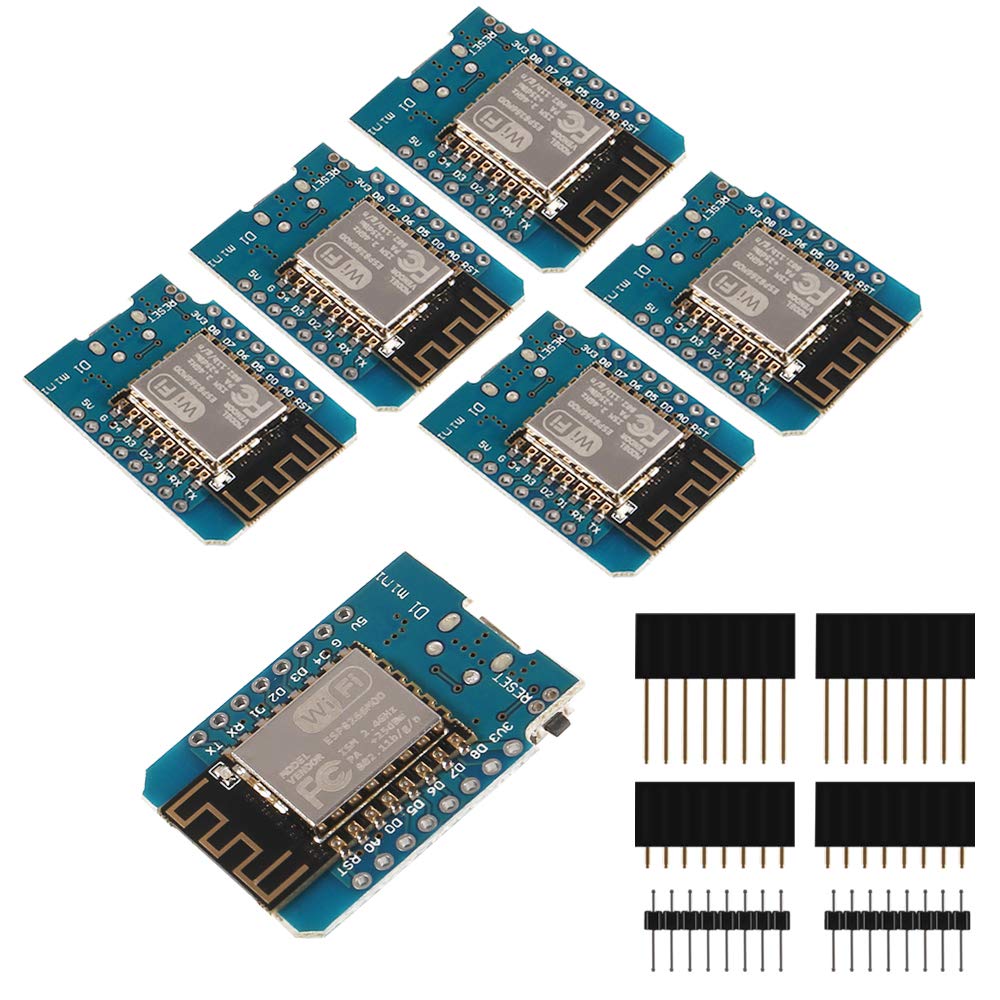 Aitrip D1 Mini Wifi Dev Board,Mini Nodemcu Lua 4M Bytes Wlan Wifi Internet Development Board Base On Esp8266 Esp 12F For Arduino, 100% Compatible With Wemos D1 Mini (Pack Of 6)
