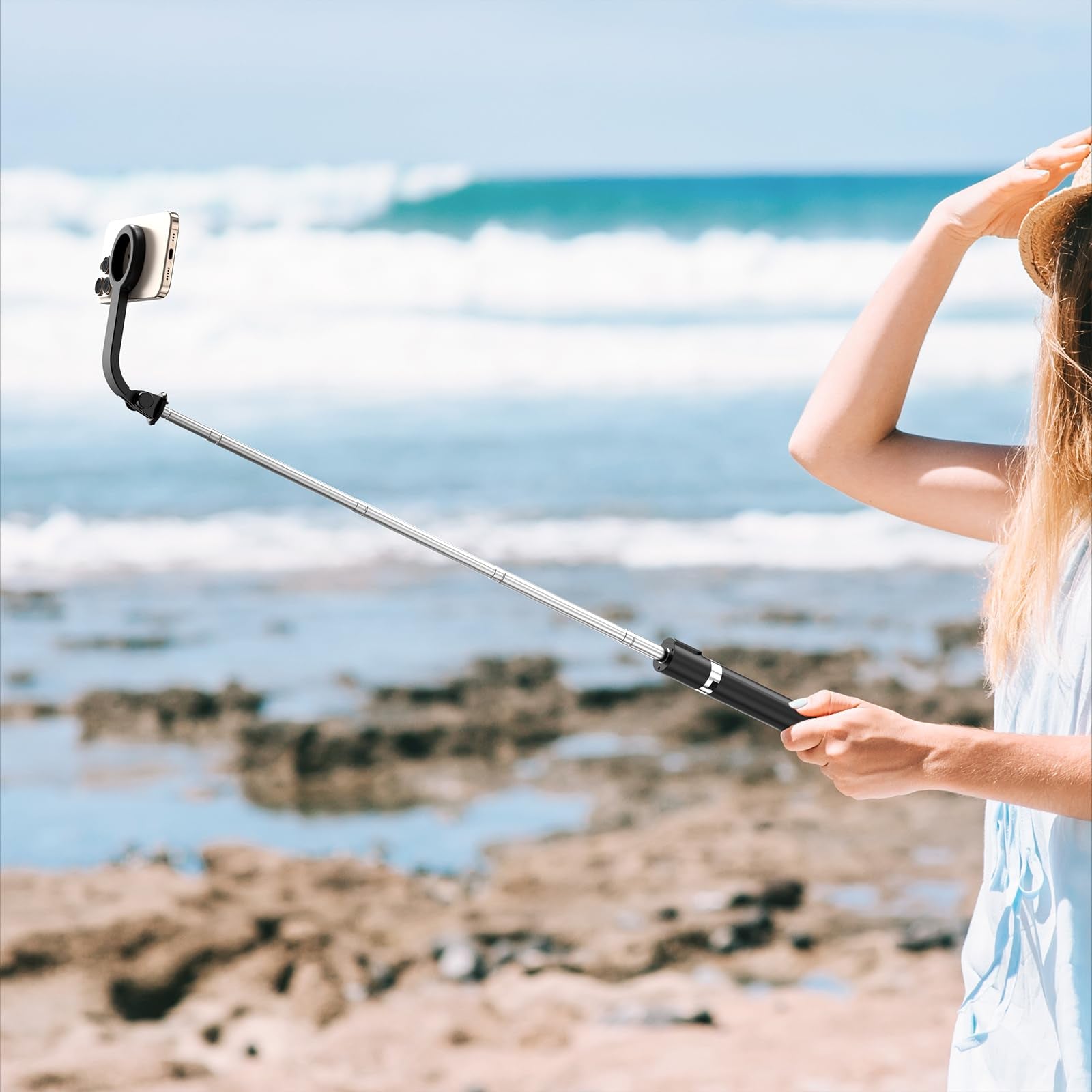 Magnetic Selfie Stick Tripod For Magsafe Iphone, 67'' Cell Phone Tripod Stand With Remote