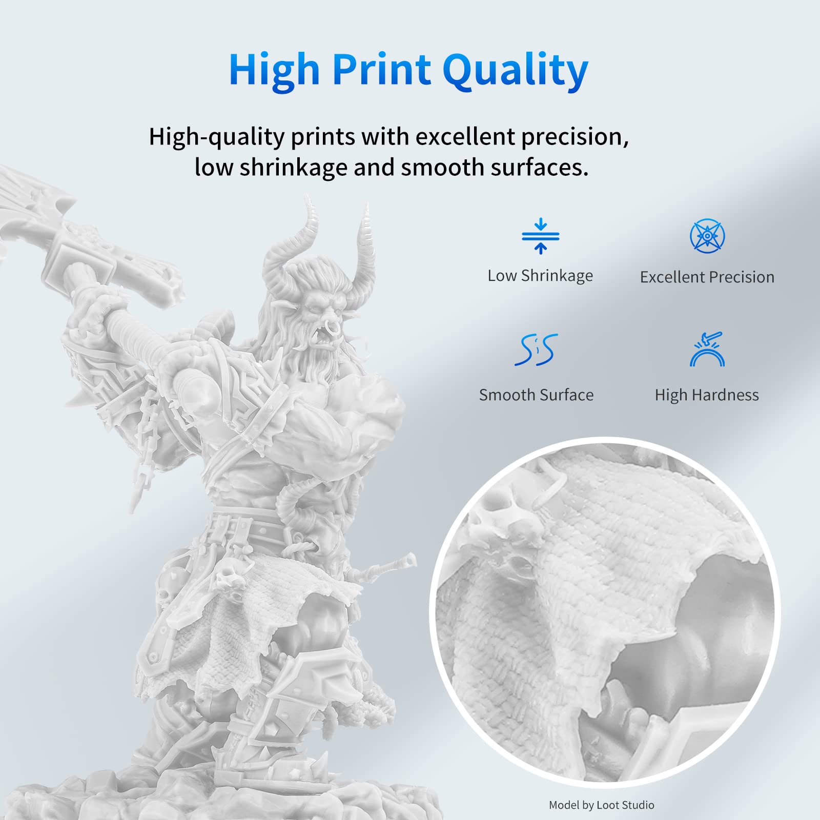 Anycubic 3D Printer Resin, 405Nm Sla Uv Curing Resin, High Precision & Rapid Photopolymer For Lcd/Dlp/Sla 3D Printing(White, 1Kg