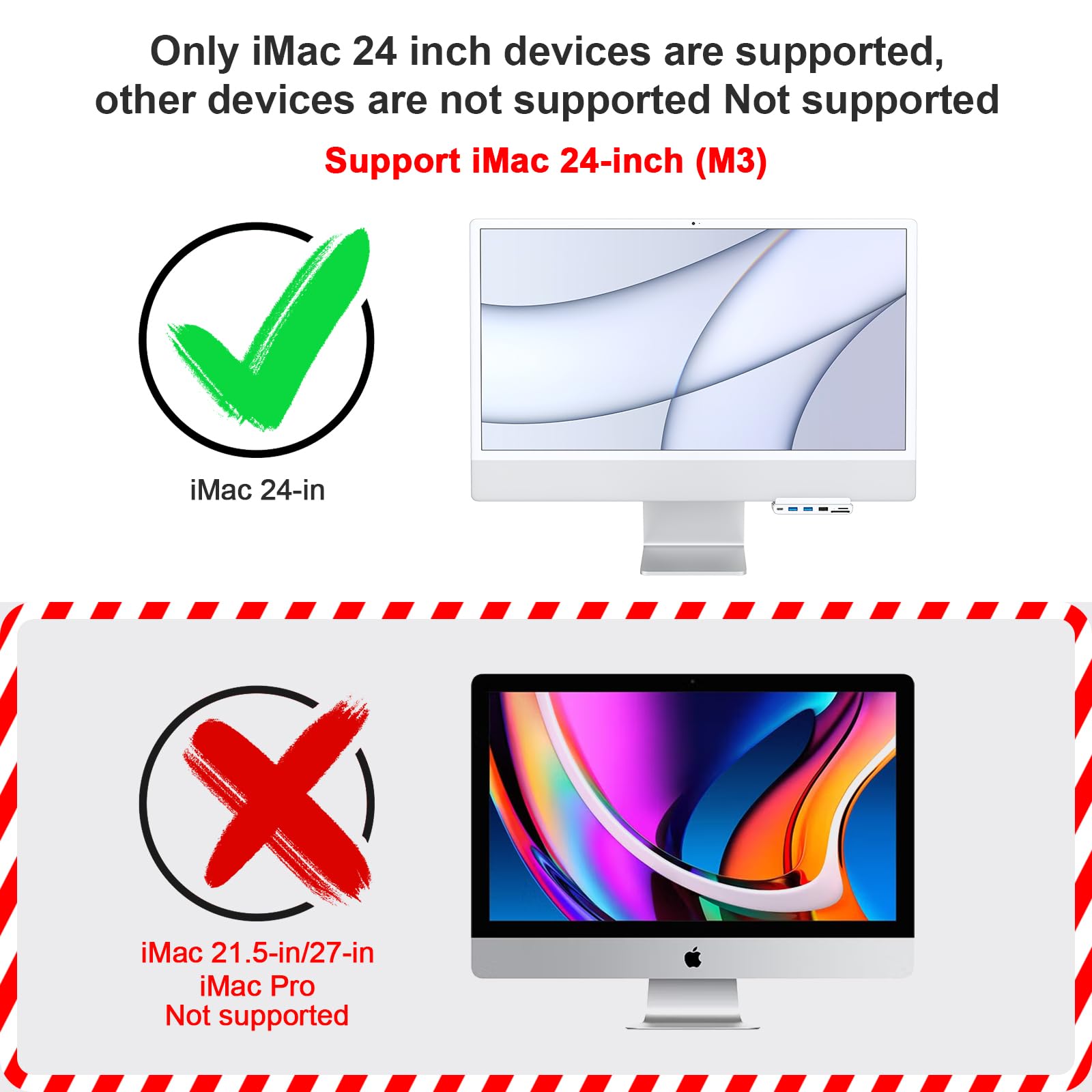 Gewokliy Usb C Hub For Imac 24 Inch, 7 In 1 Usb C Hub, Usb 3.0 5Gbps, Sd/Tf Card Reader, Usb C Docking Station For 2021 Imac 24
