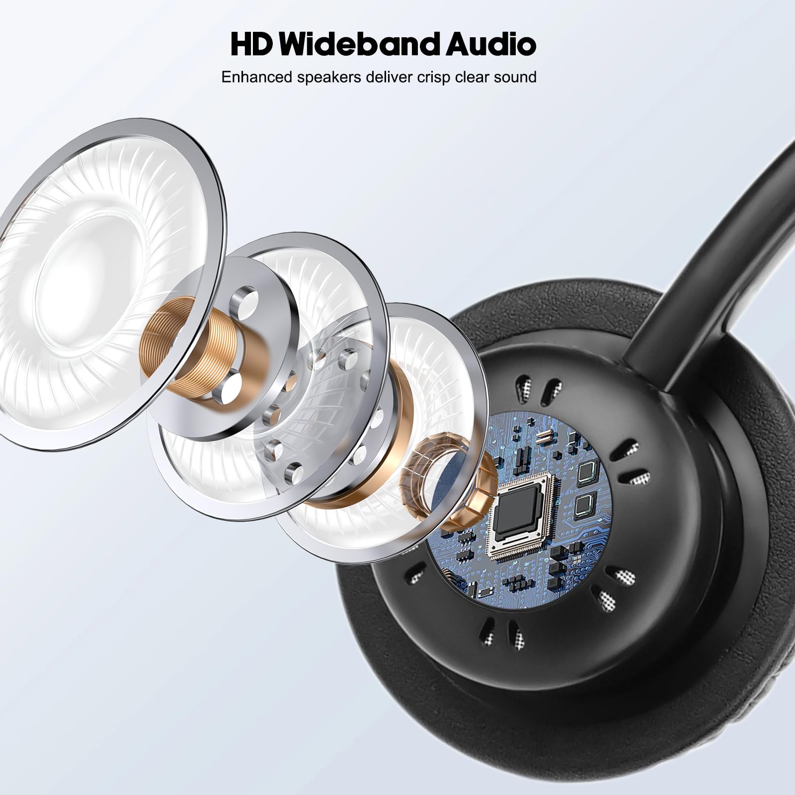 Beebang Telephone Headset With Pro Noise Canceling Microphone, Rj9 Phone Headset For Office Call Center Landline Deskphone, Work