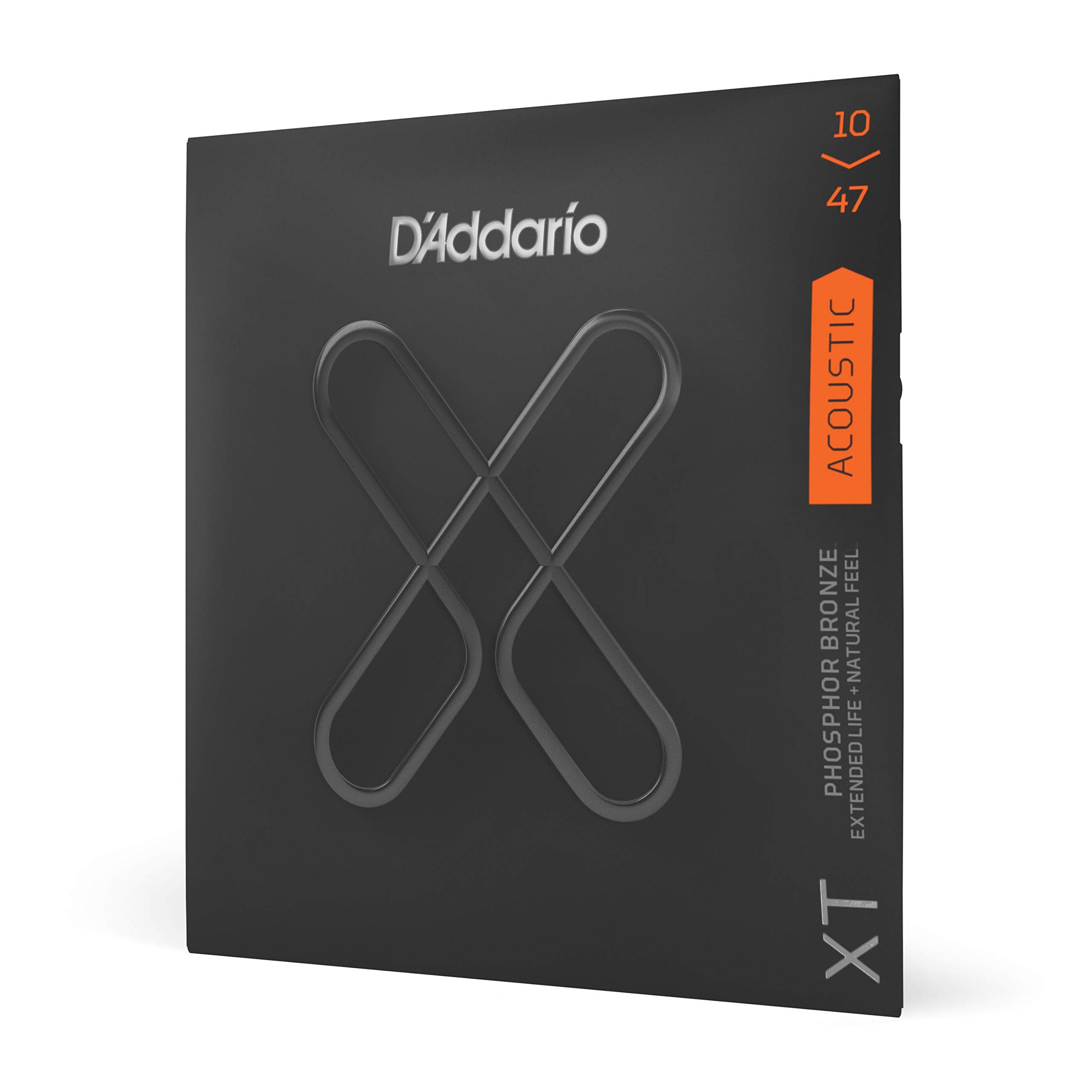 DAddario Acoustic Guitar Strings, XT Phosphor Bronze Coated, XTAPB1047, Extra Light Gauge 1047, 6String Set, Pack of 1