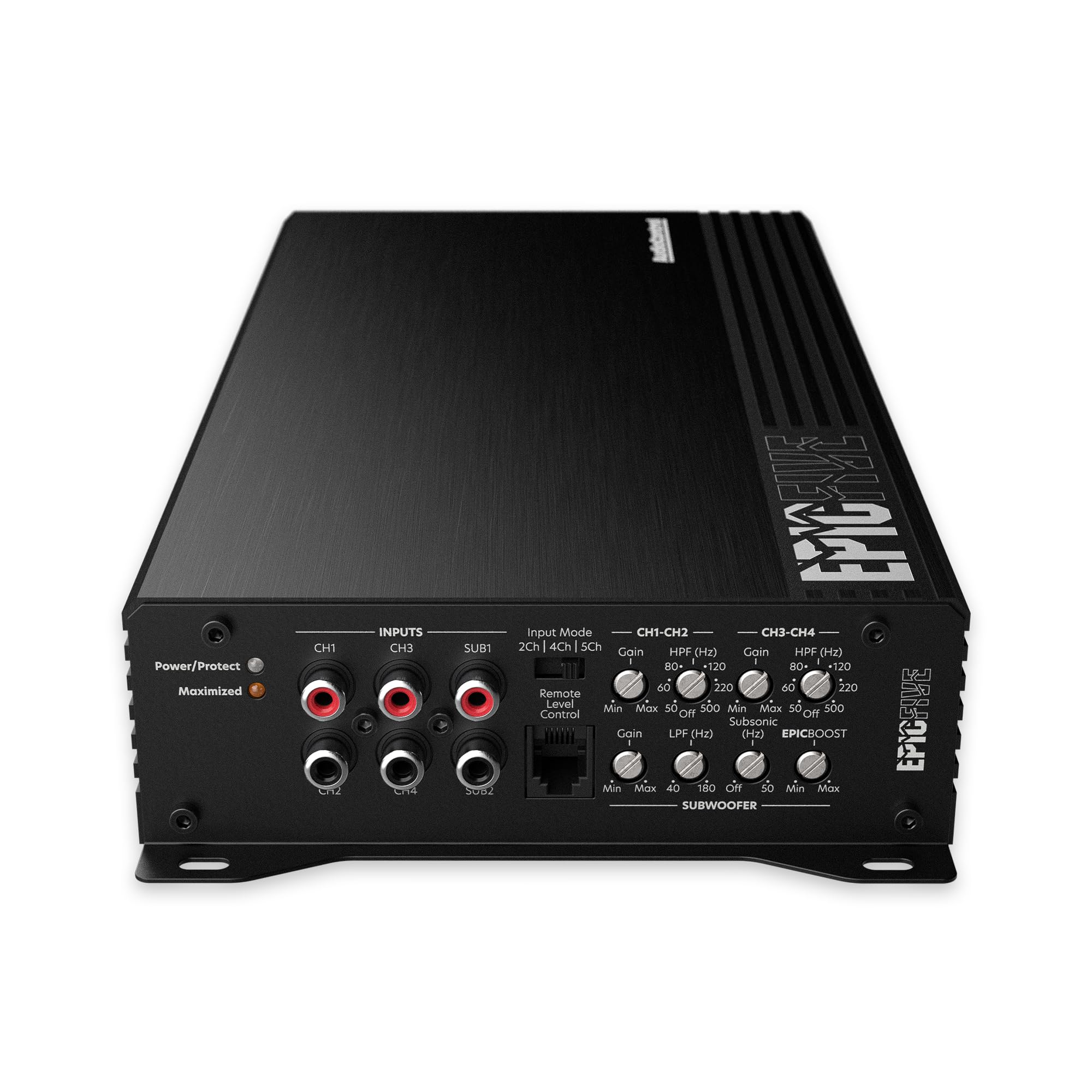 Audiocontrol Epicfive Epic Series 1100 Watt Rms 5 Channel Car Audio Amplifier, Class D, Epic Boost, Subsonic Filter, High Pass/L