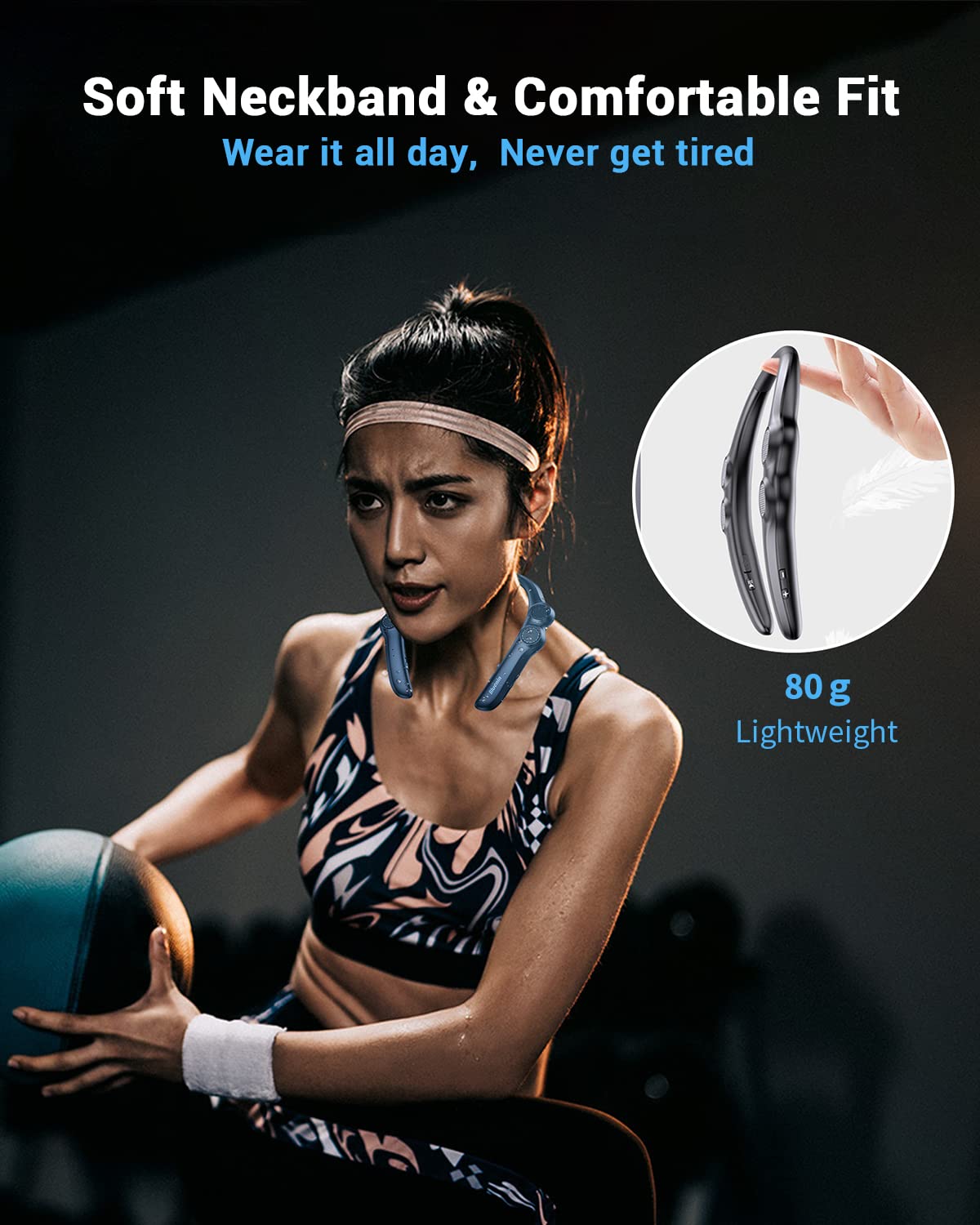 Gardway Neckband Bluetooth Speakers,Portable Bluetooth Speakers Wireless Wearable Speaker,10 Hrs Playtime,Cvc 8.0 Noise Cancelli