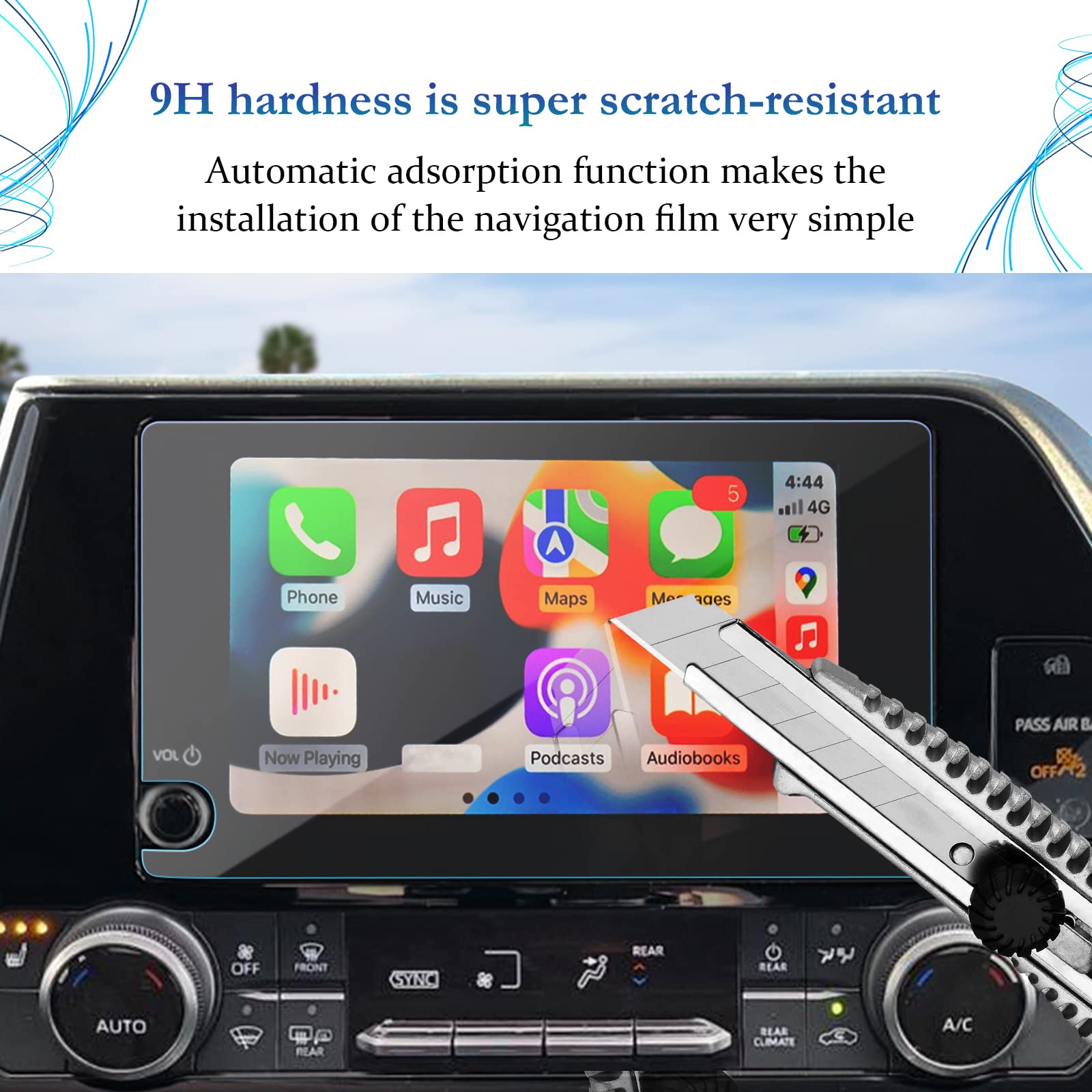 Sktu Screen Protector For 2023 2025 Toyota Highlander/Highlander Hybrid 8In Navigation 2023 2024 2025 Highlander Accessories Tempered Glass Hd Clear