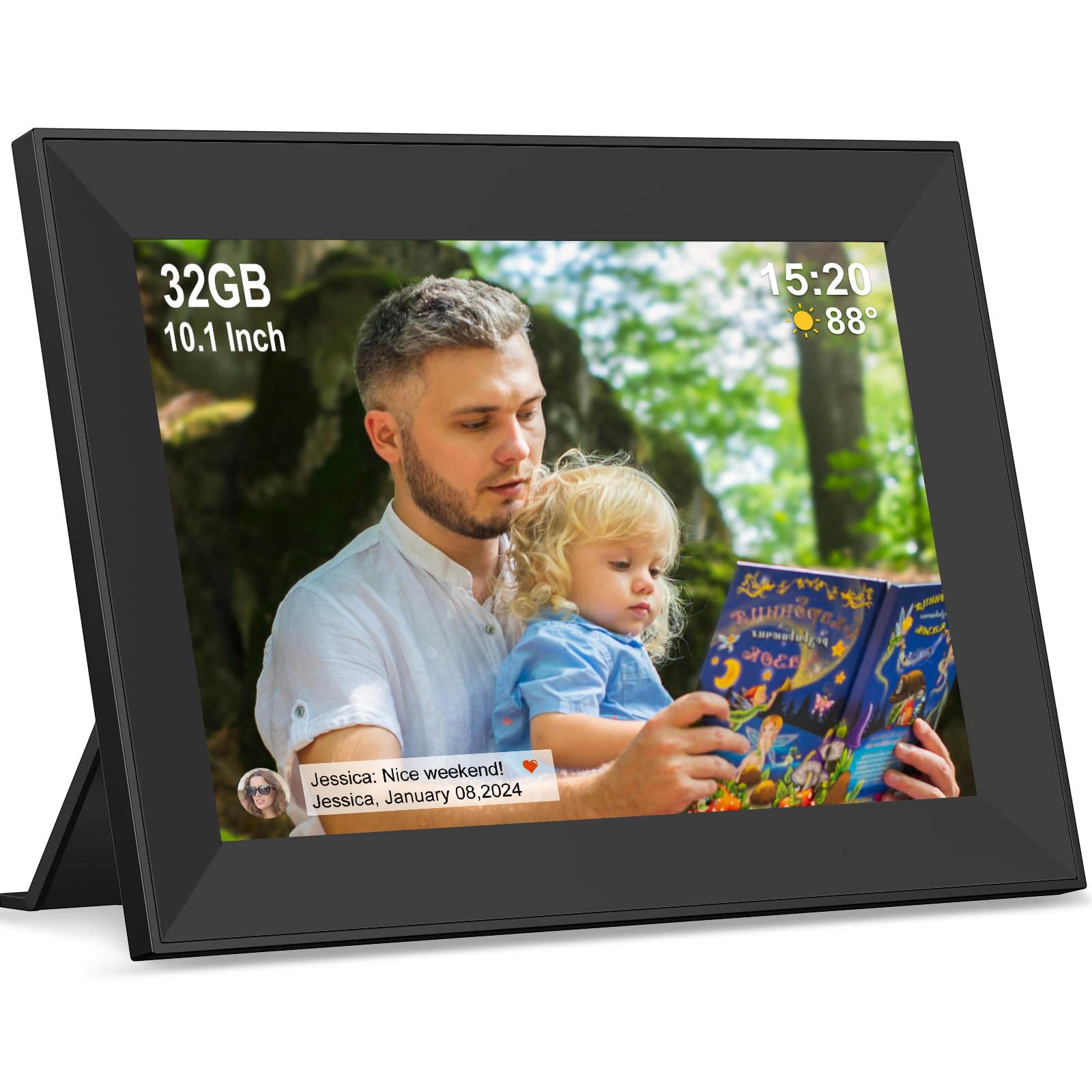 Frameo Wifi Digital Picture Frame With 10.1 Inch Ips Touch Screen,Loading Pictures To 32Gb Smart Digital Photo Frame Via Frameo