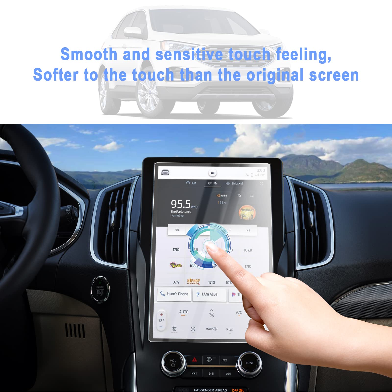 Luwu For 2021 2024 Ford Edge Sync4 Screen Protector 12Inch 2023 2024 Ford Edge Accessories Infotainment Display Ford Edge Screen Protector Foils Pet Plastic 2022 Ford Edge Touchscreen Protective