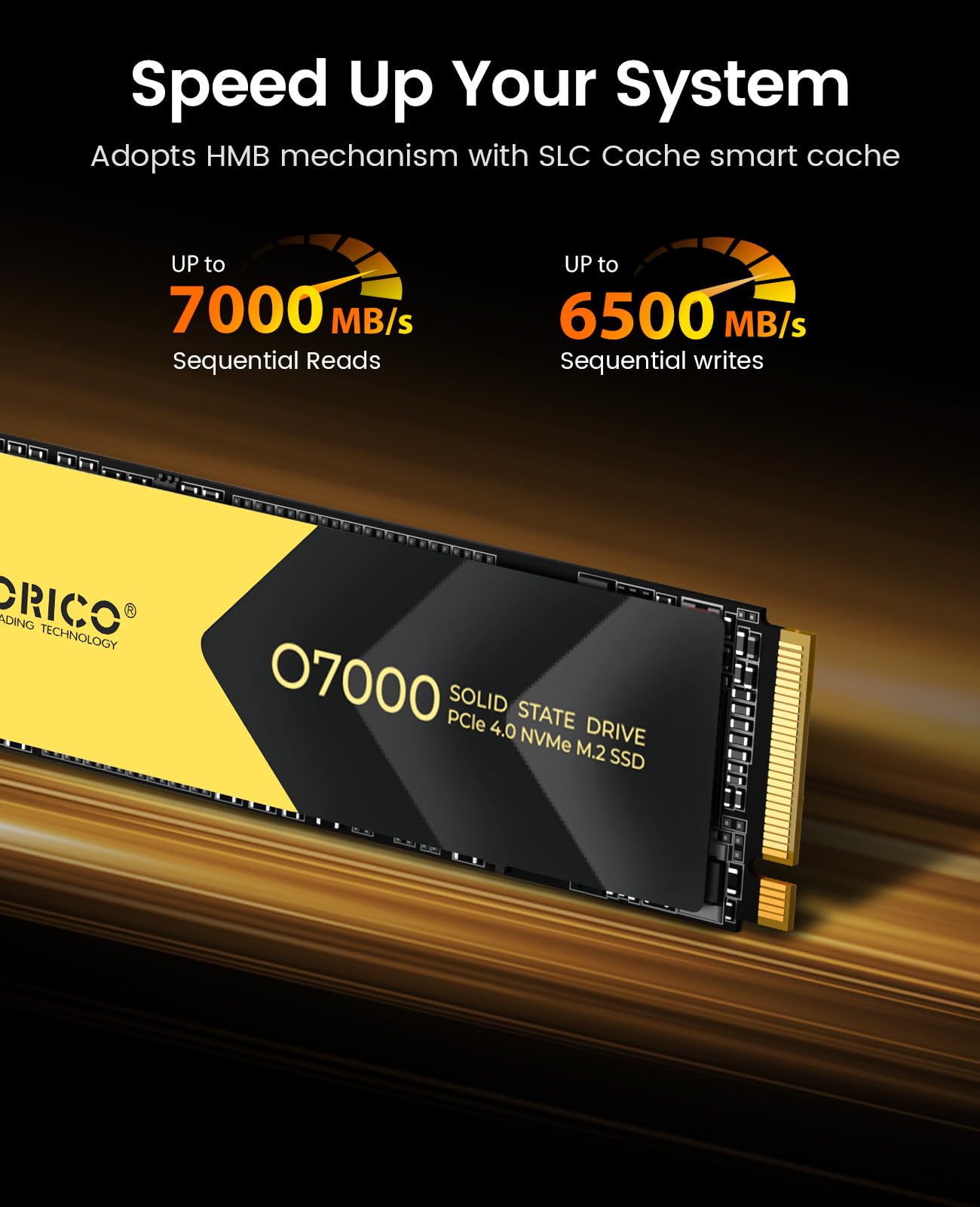 Orico 2Tb Nvme Ssd Pcie 4.0  Up To 7000Mb/S, M.2 Ssd 2280 Pcie 4.0X4 Internal Solid State Drive Ssd, Fast Heat Dissipation, Comp