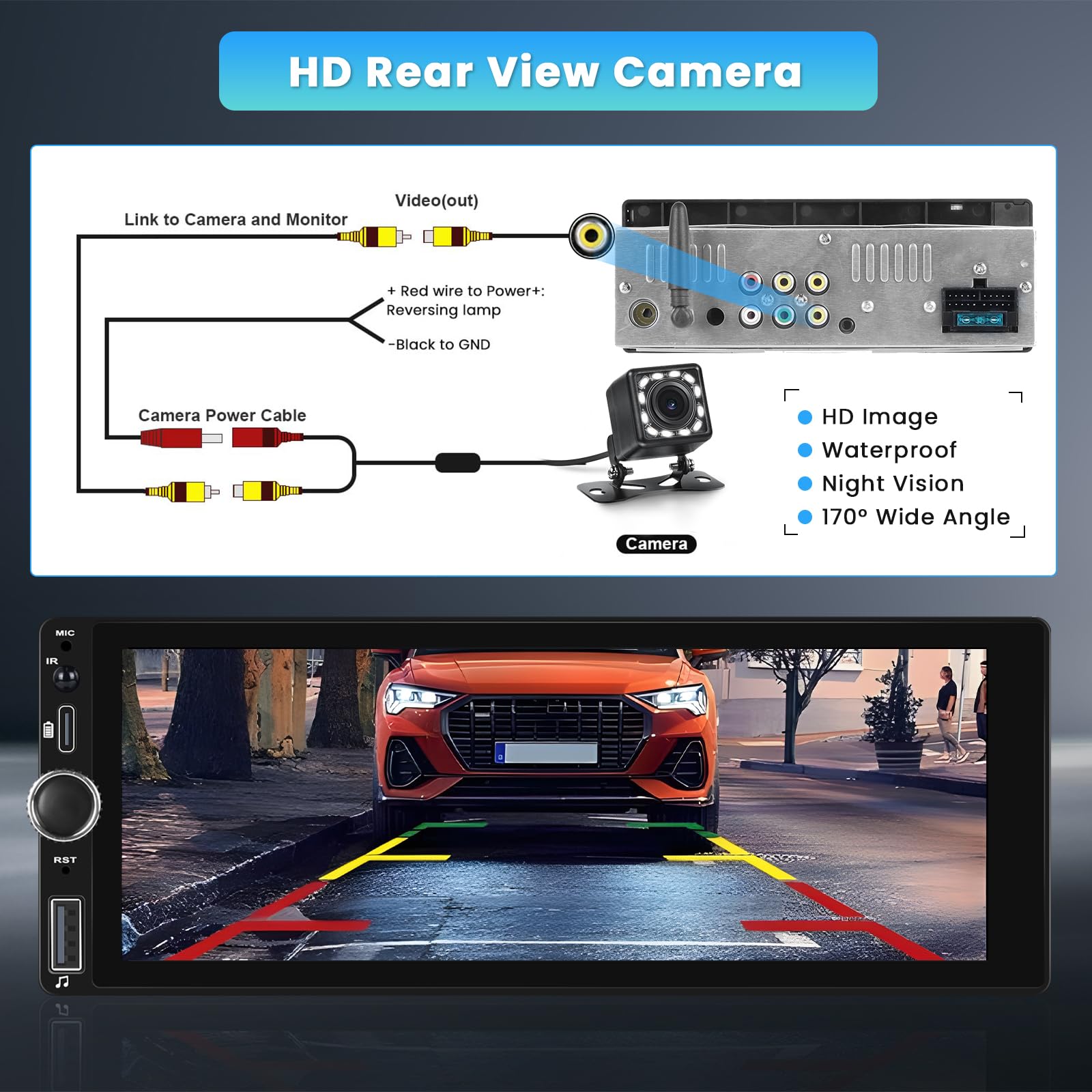 Inefala 6.9 Inch Single Din Car Stereo With Wireless Carplay Android Auto Hd Touchscreen Radio Receiver With Bluetooth 5.1 Audio