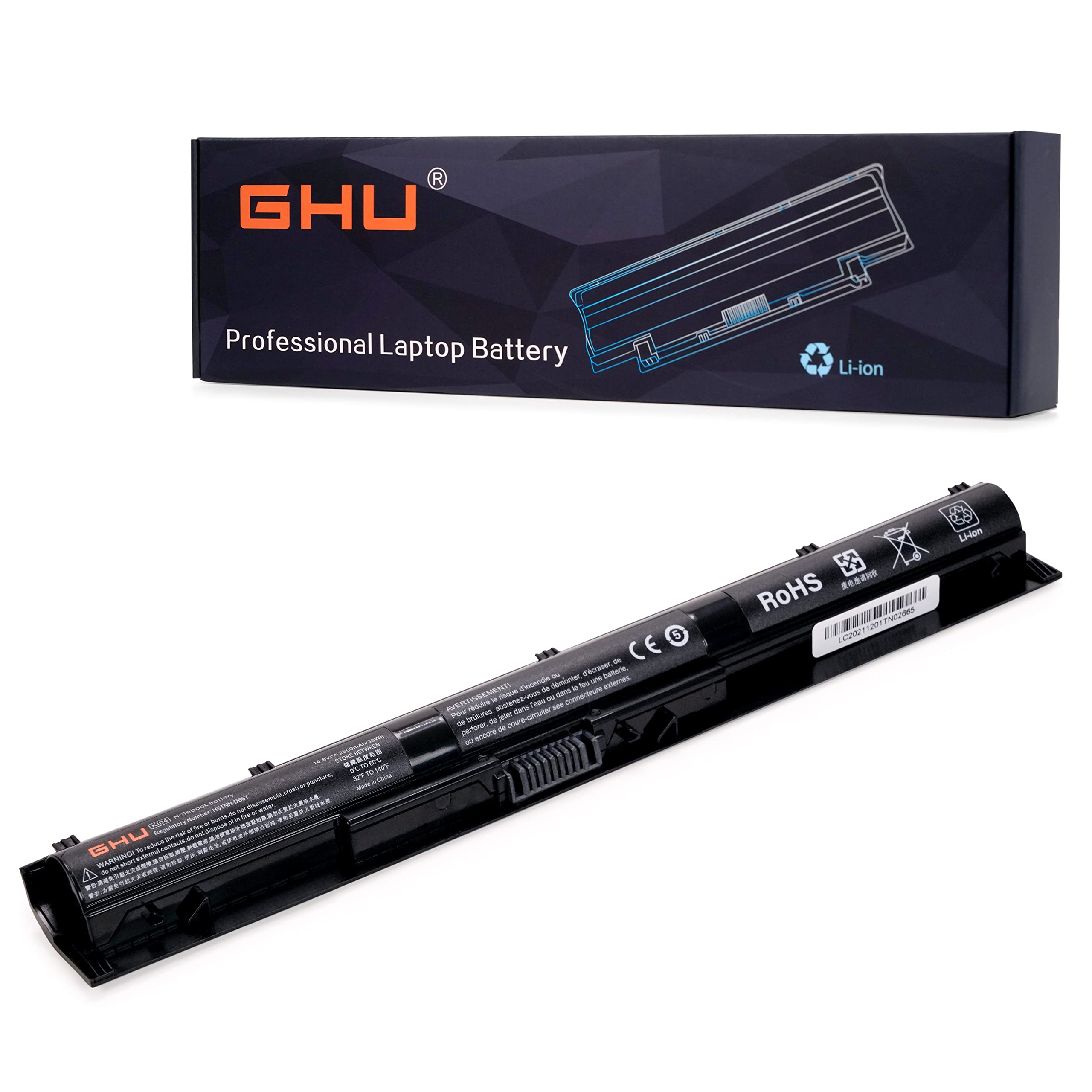 Ghu New Battery 38 Wh 2600Mah K104 Ki04 Hstnn Lb6S Hstnn Lb6T 800049 001 Compatible With Hp Pavilion 14 Ab 15 Ab 17 G 14.8V 4 Ce